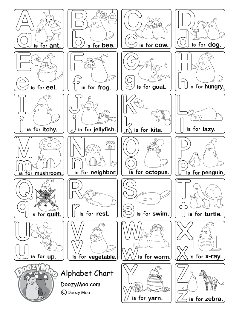 Alphabet Worksheets (Free Printables) - Doozy Moo inside Free Alphabet Book Template
