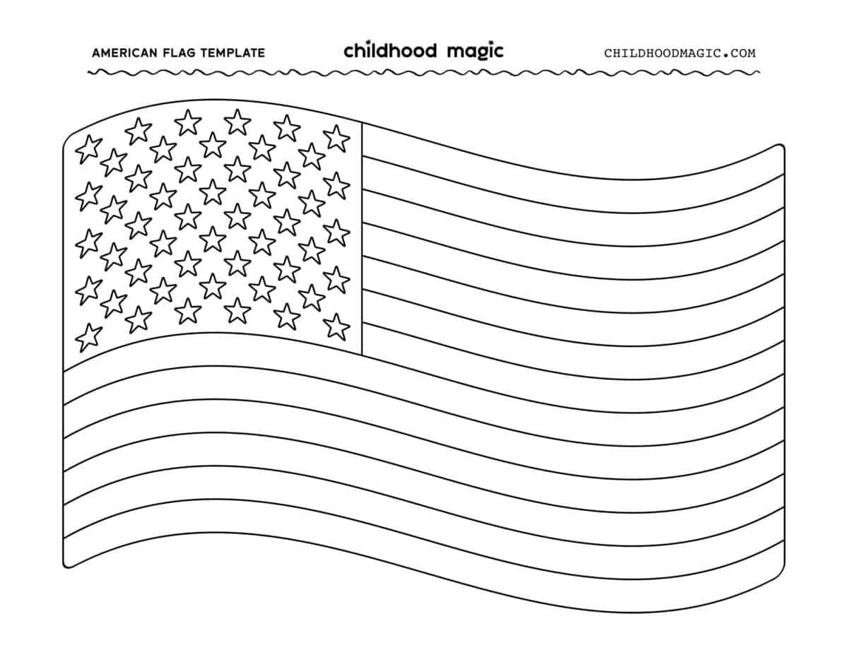 American Flag Printable - Childhood Magic inside Free American Flag Stencil Printable