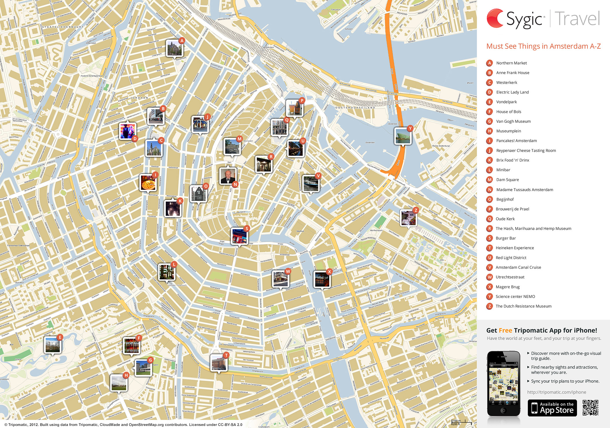 Amsterdam Printable Tourist Map | Tripomatic inside Free Printable Map of Amsterdam