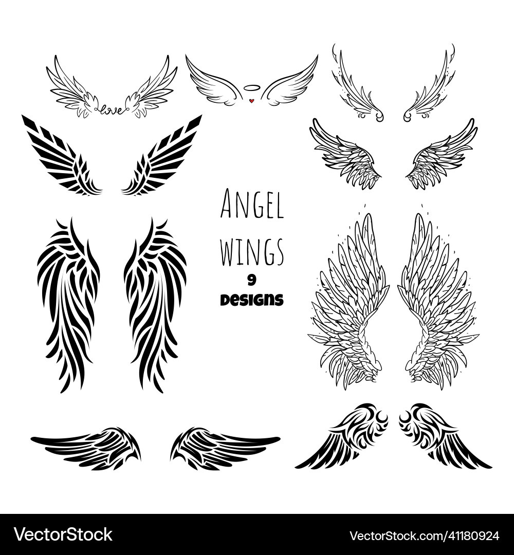 Angel Wing Stencil Vector Images (Over 700) pertaining to Free Angel Wing Stencil Printable