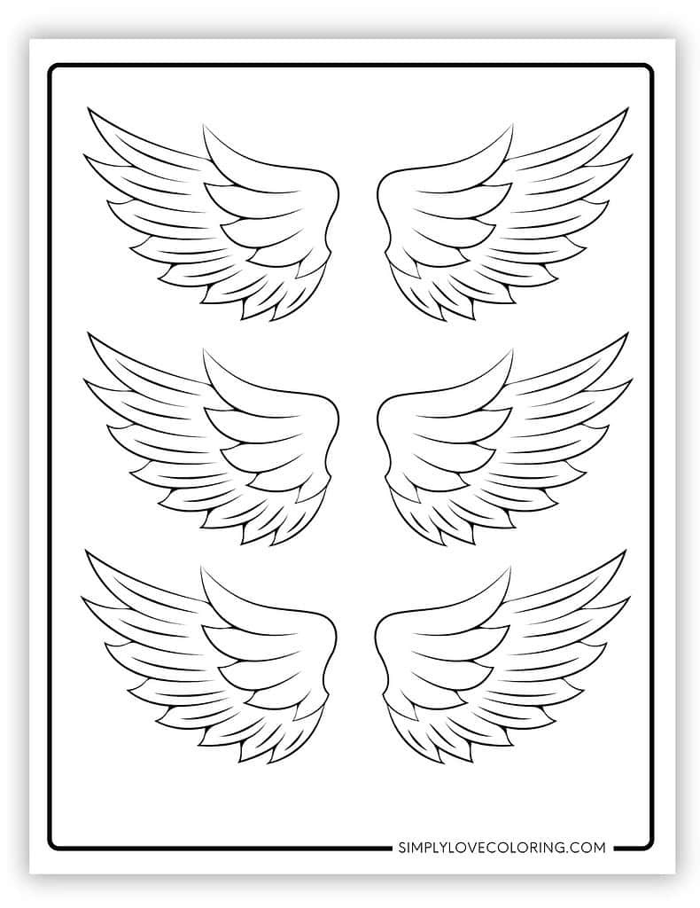 Angel Wing Templates (Free Pdf Printables) - Simply Love Coloring throughout Free Printable Angel Wing Pattern