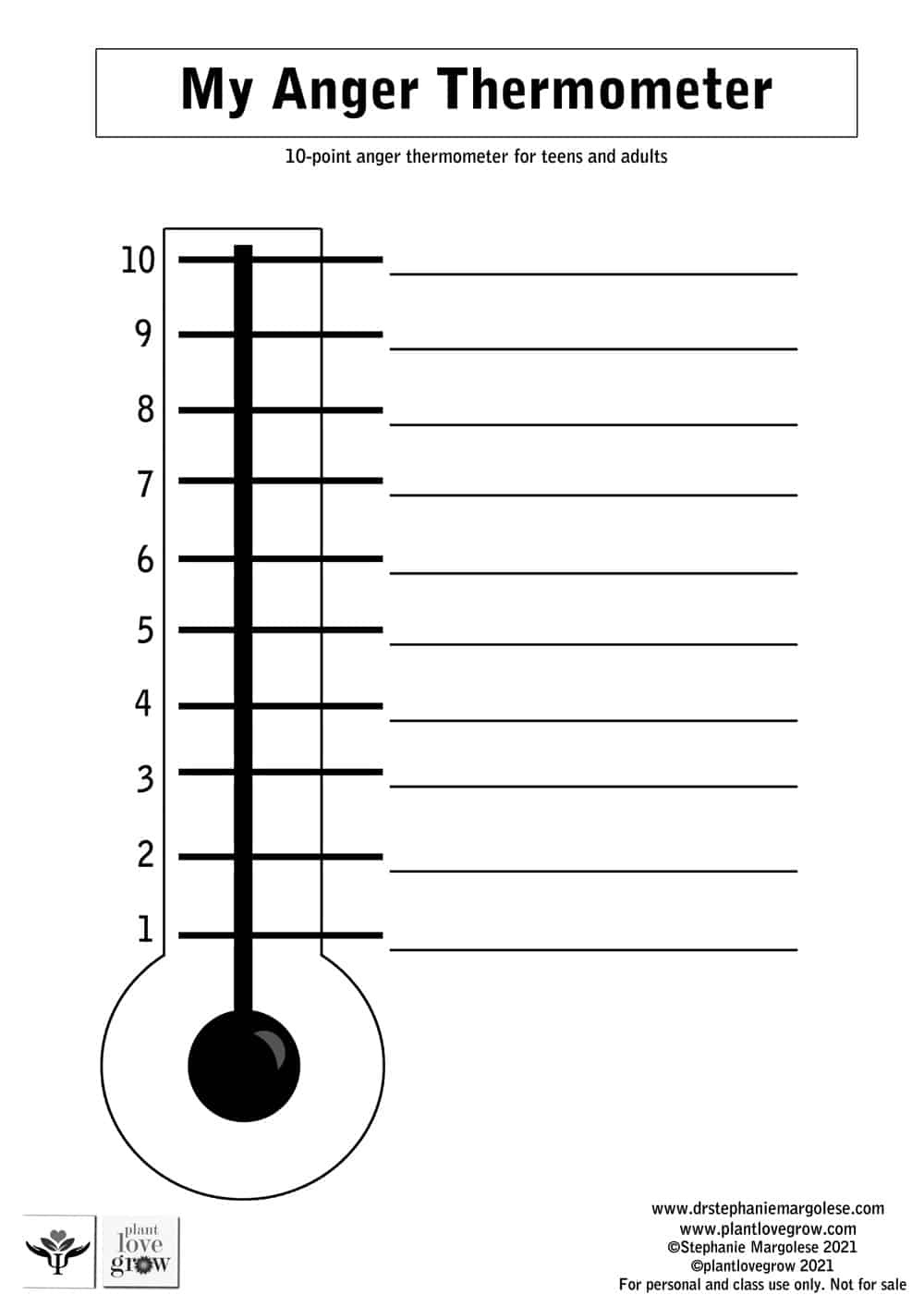 Anger Thermometer For Children And Teens | Dr. Stephanie Margolese within Free Printable Anger Thermometer