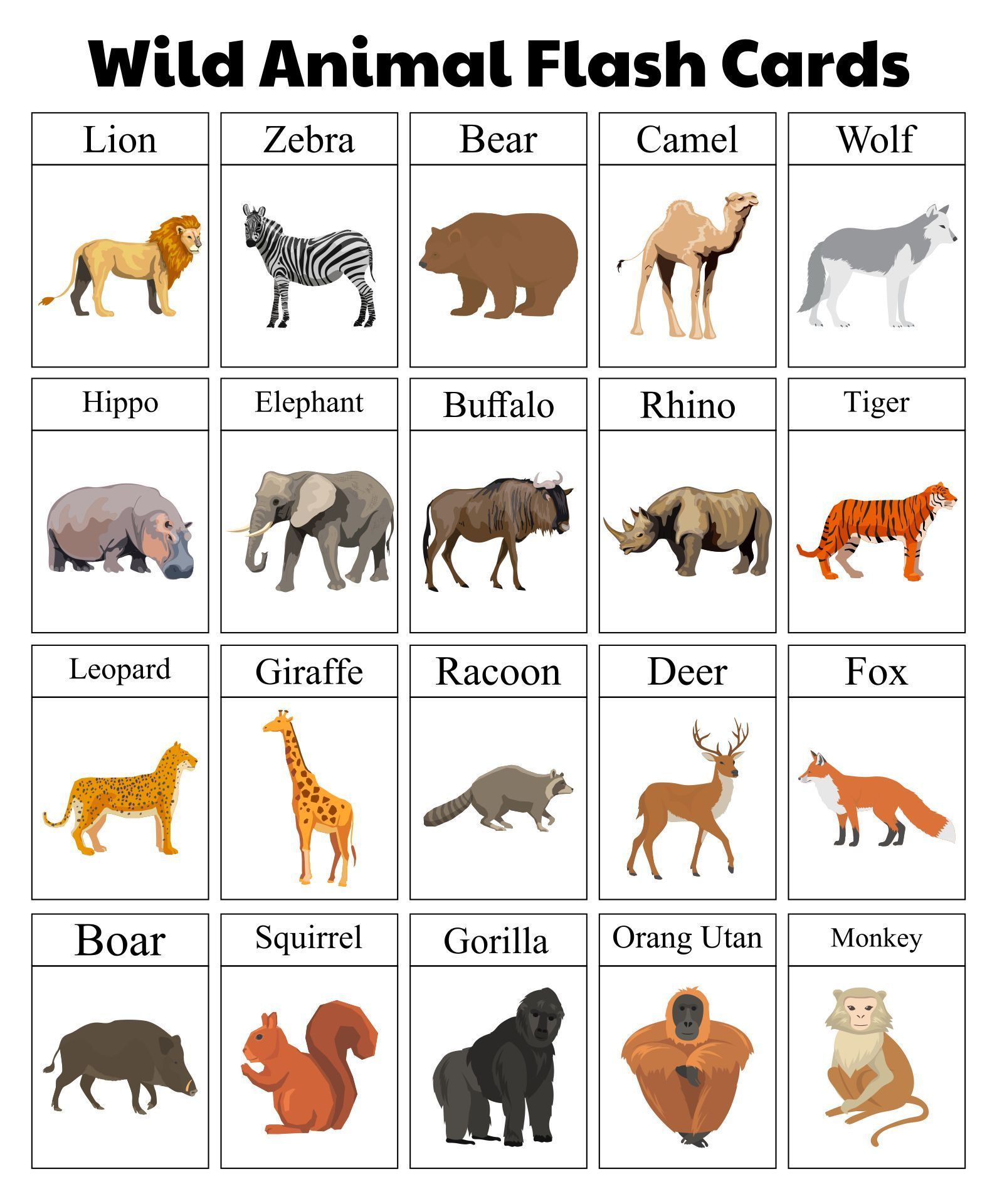 Animal Flash Cards - 10 Free Pdf Printables | Printablee with regard to Animals Flashcards Free Printable