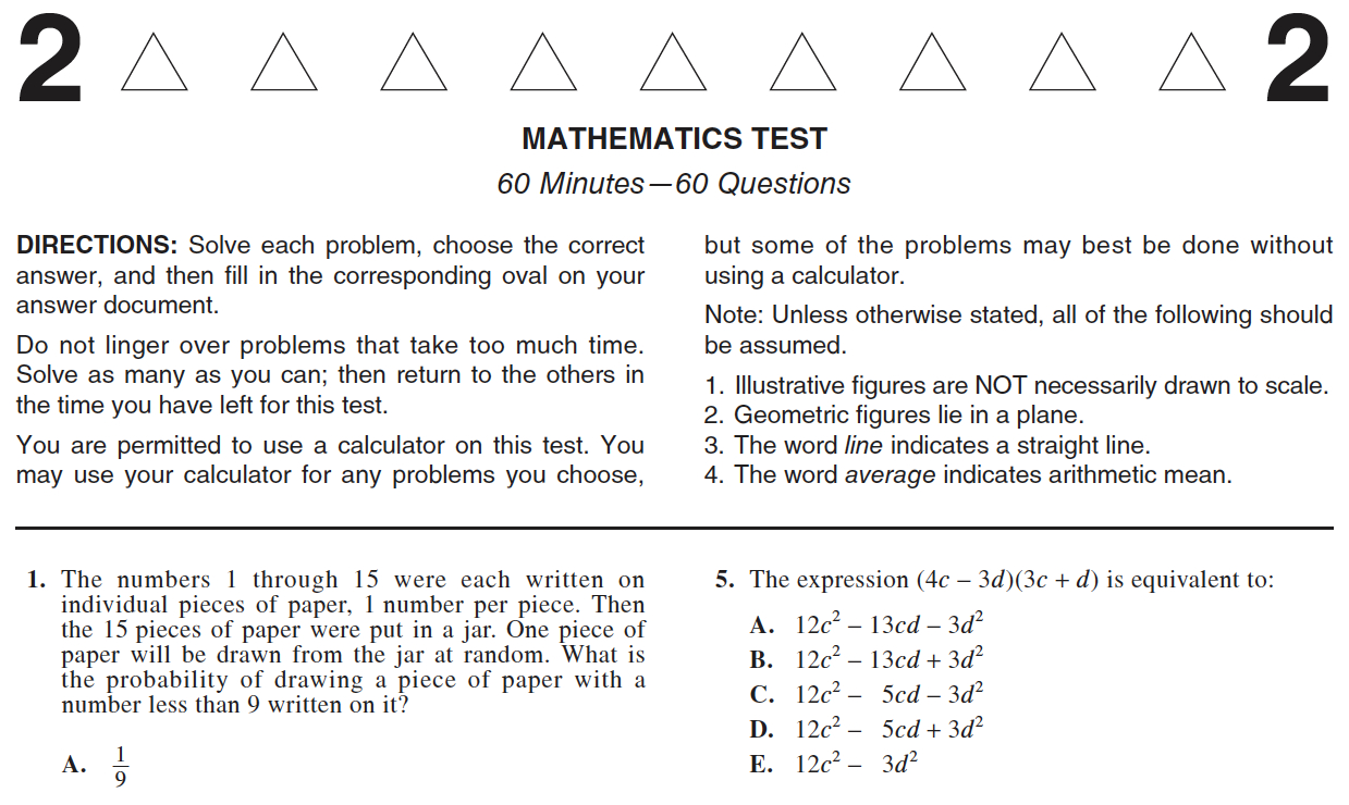 Answer Explanations For The 2021-22 Act Math Test | Piqosity intended for Free Printable Act Practice Test