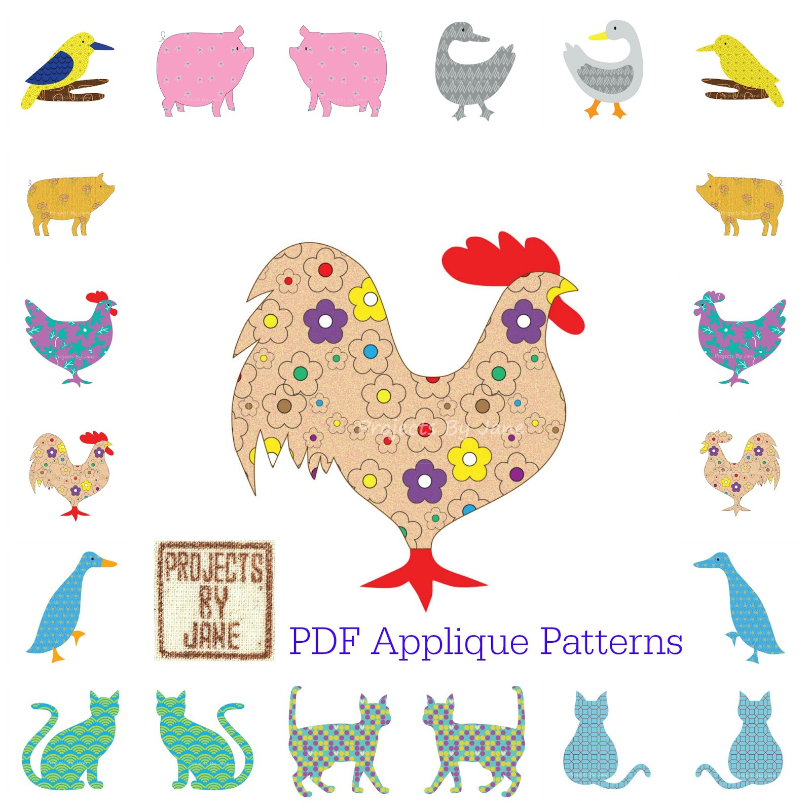 Applique Templates - Projectsbyjane within Free Printable Chicken Applique Patterns
