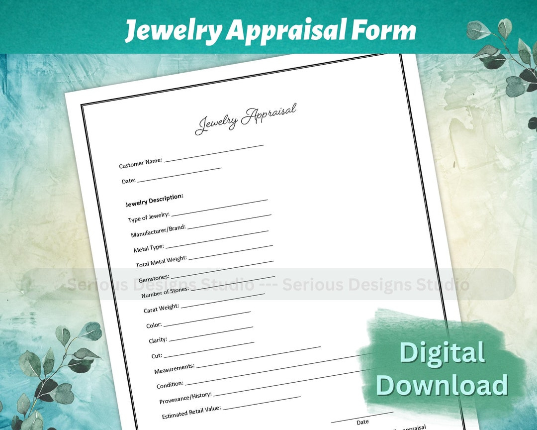 Appraisal Template How Much Is A Diamond Ring Appraisal Jewelers with regard to Free Printable Jewelry Appraisal Form