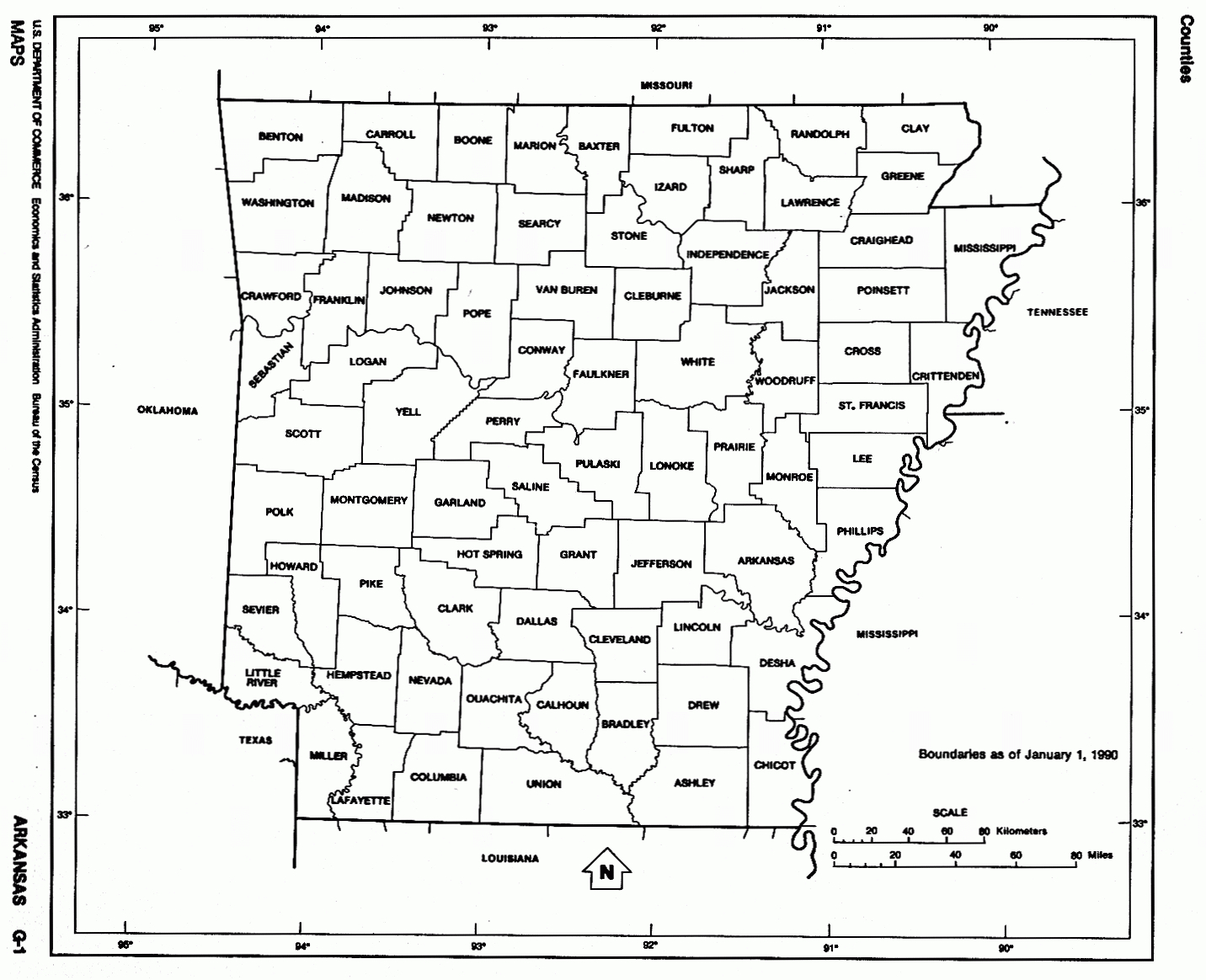 Arkansas Free Map inside Free Printable Arkansas Map
