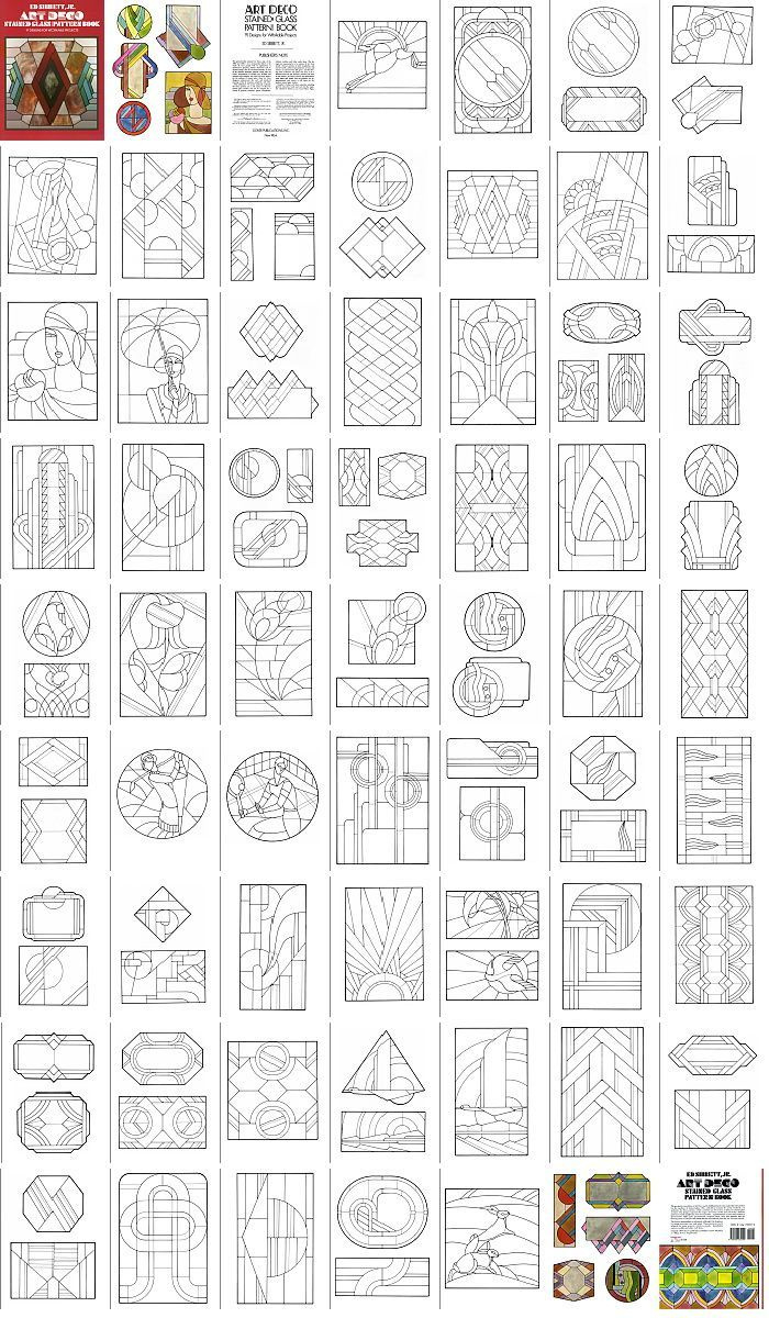 Art Deco Stained Glass Patterns | Art Deco Stained Glass Patterns for Free Printable Faux Stained Glass Patterns