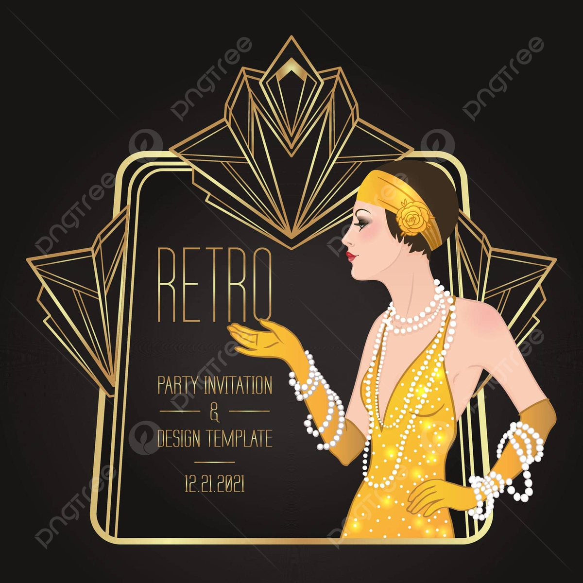 Art Deco Vintage Invitation Template For 1920S Event Or Party regarding 1920S Party Free Printables