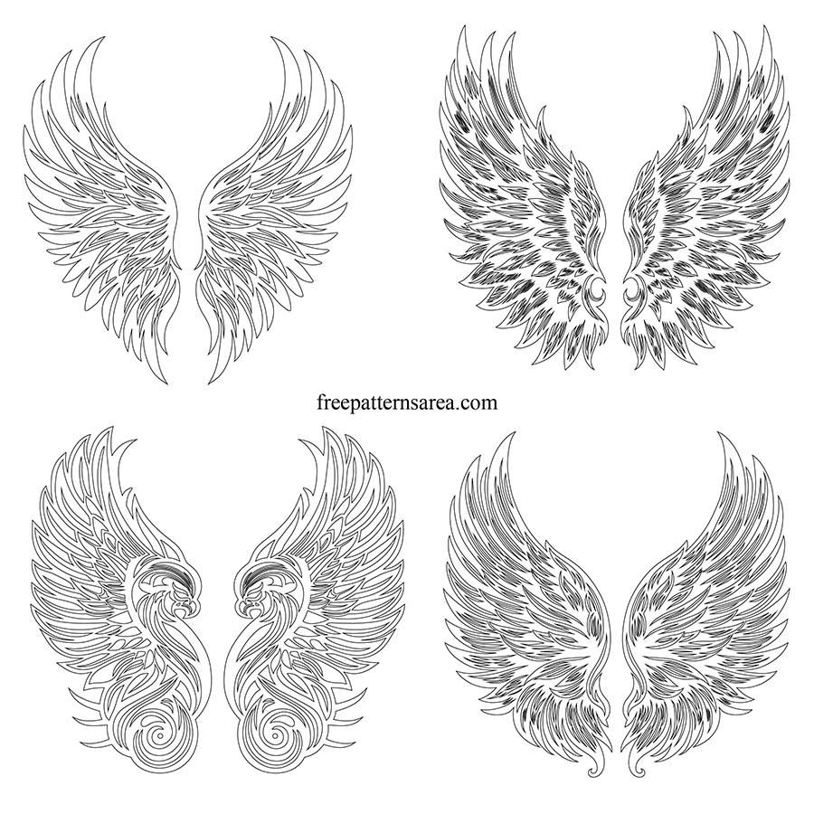 Artistic Angel & Bird Wing Vector Designs: Svg, Png, & More regarding Free Printable Angel Wing Pattern