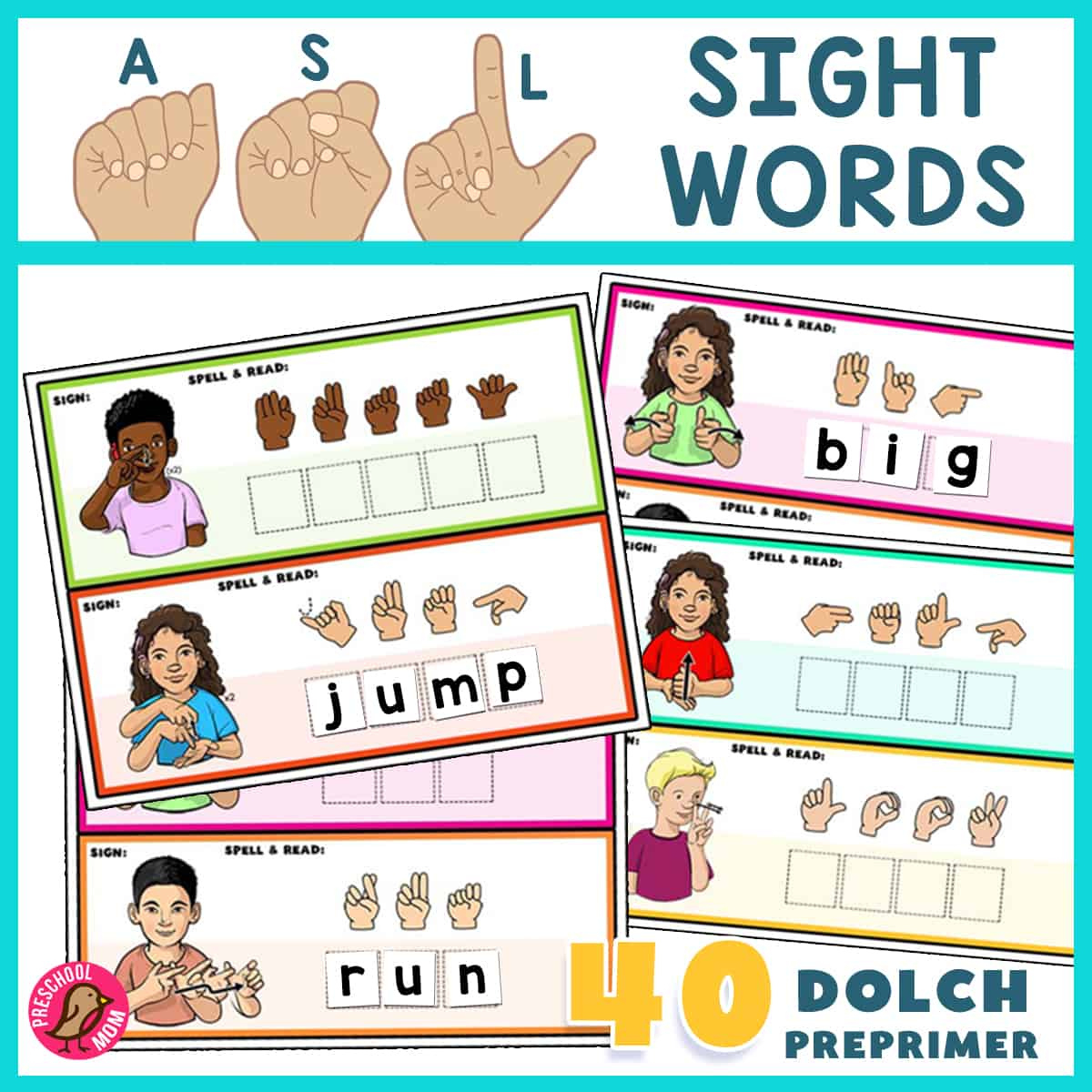 Asl Sight Word Mats - Preschool Mom within Free Printable Asl Words