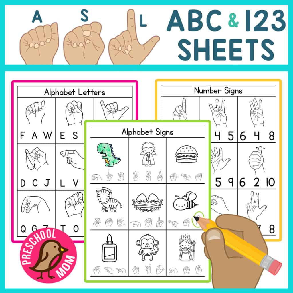 Asl Worksheets - Preschool Mom inside Free Sign Language Printables