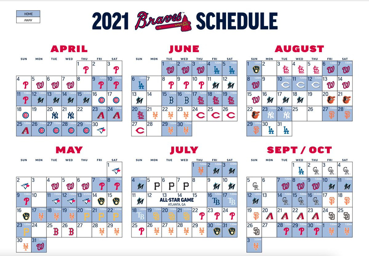 Atlanta Braves 2024 Box Calendar - Worksheets Library for Free Printable Atlanta Braves Schedule