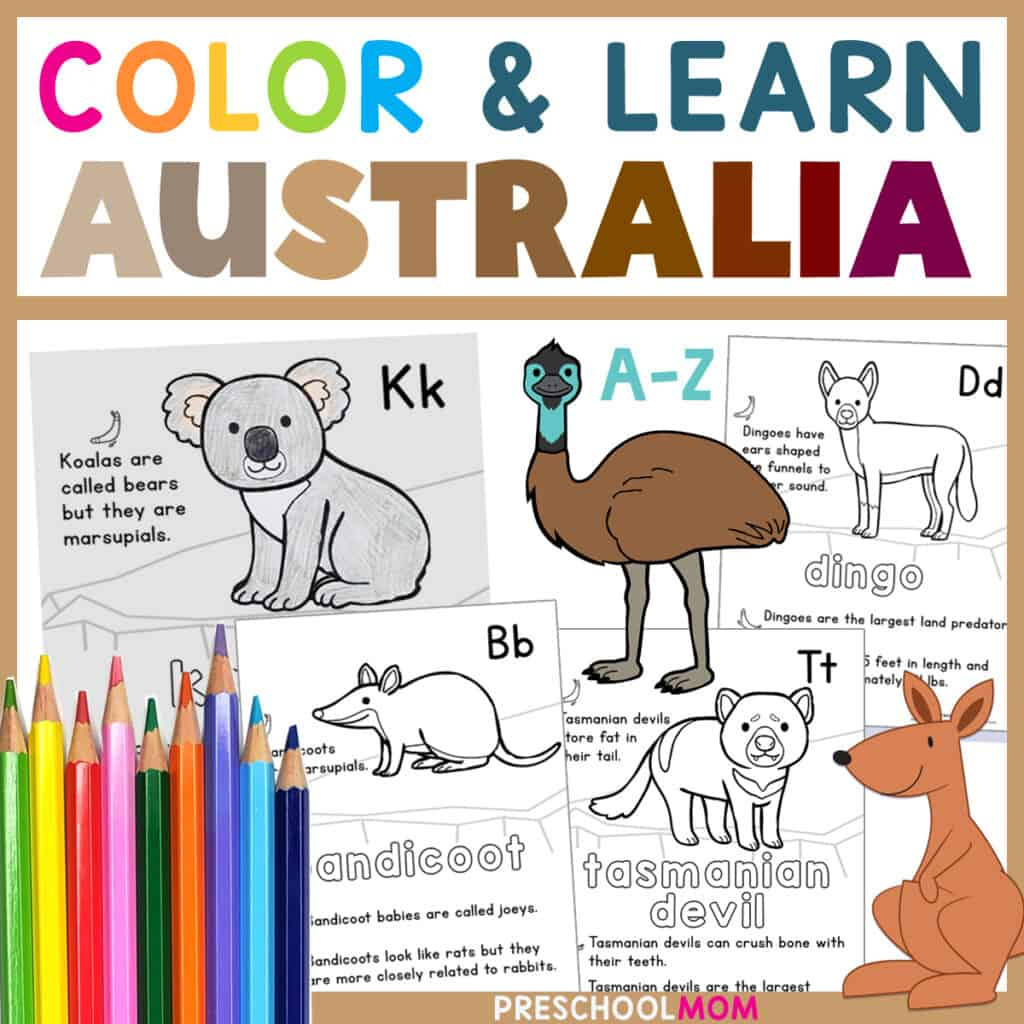 Australia Animals Abc Worksheets - Preschool Mom throughout Australian Animals Printables Free