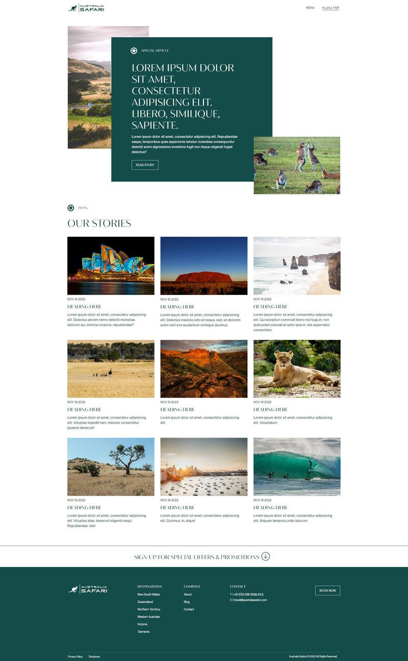 Australia Safari - Multipage Safari Templates throughout Free Safari Website Templates