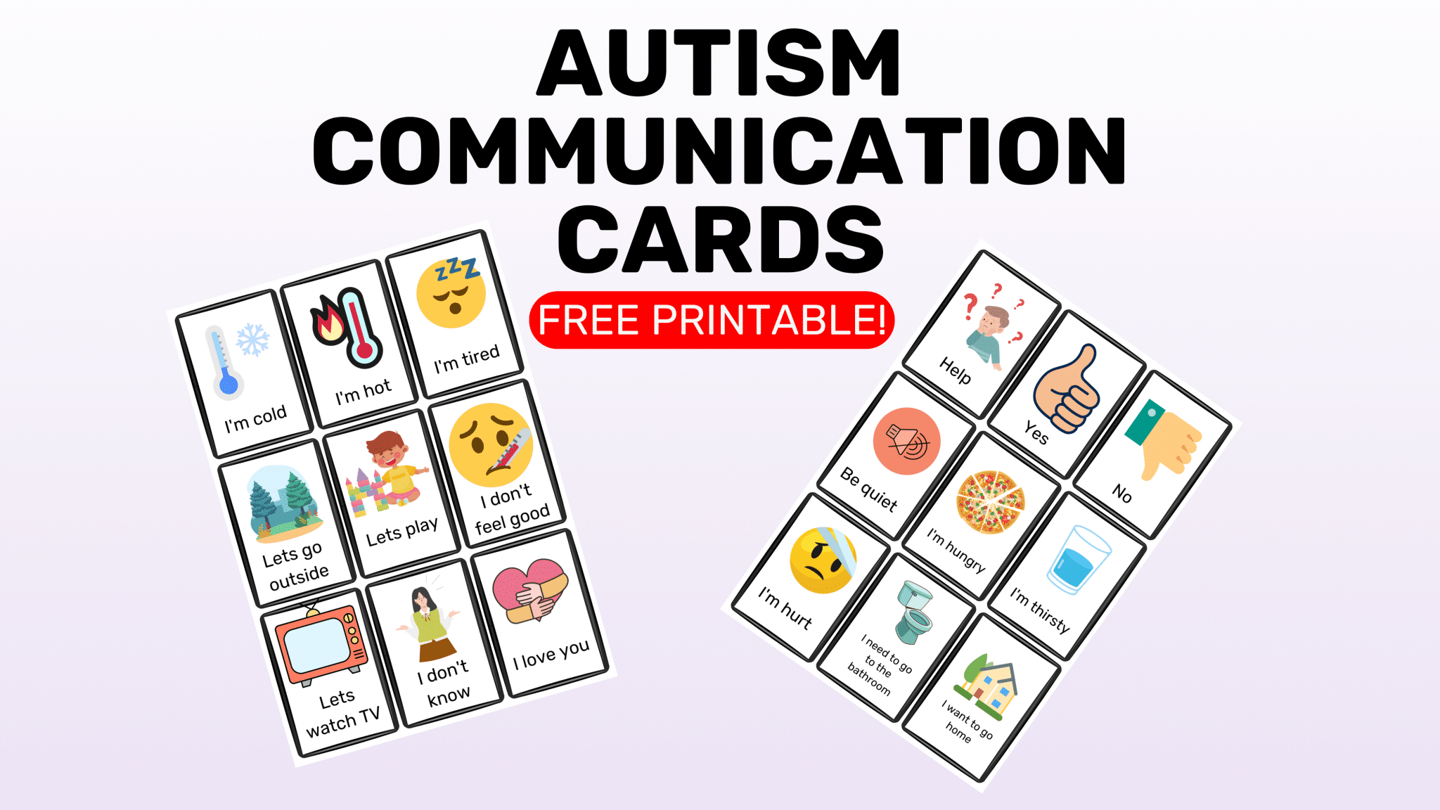 Autism Communication Cards | Free Printable - Goally throughout Free Printable Picture Communication Cards