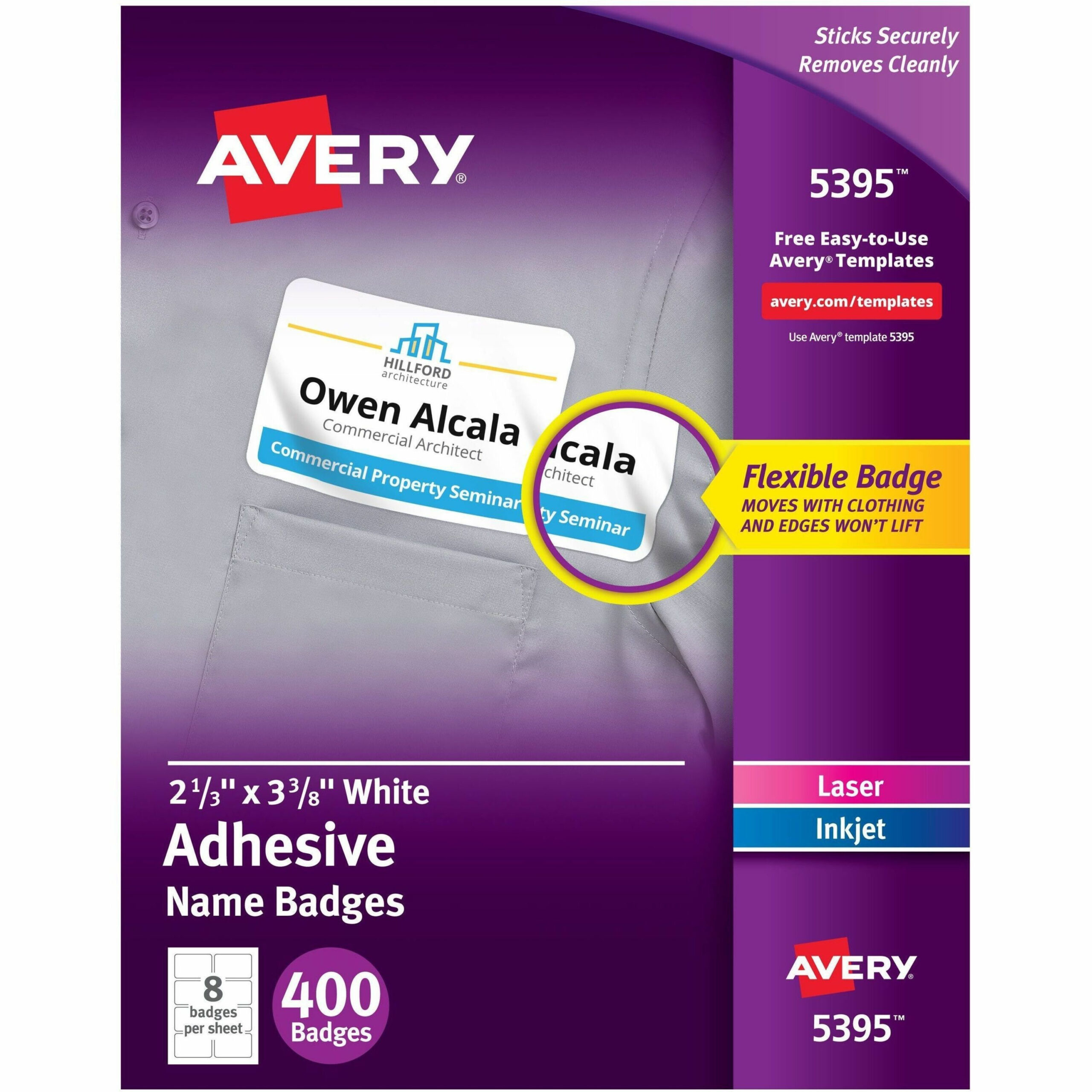 Avery 25395 Template Avery Printable Name Badge Inserts - 300 Pack inside Avery 25395 Free Template