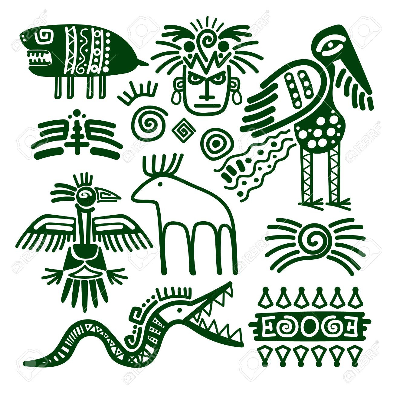 Aztec Und Inka Indian Stammes-Zeichen Für Verzierungen Und with Free Native American Symbols Printables