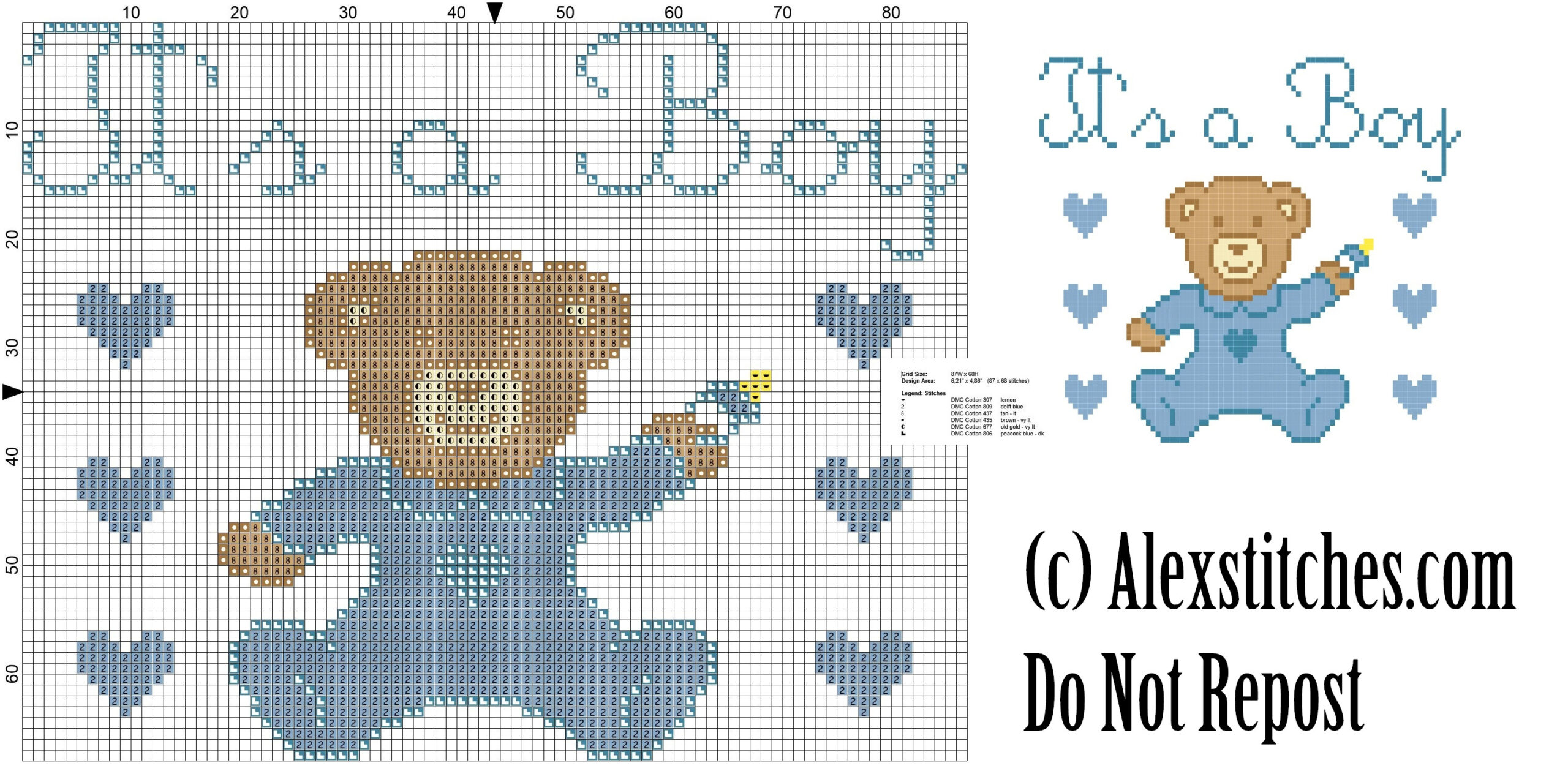 Baby Bear Onesie It&amp;#039; S A Boy Cross Stitch Pattern - Free Cross intended for Free Printable Baby Boy Cross Stitch Patterns