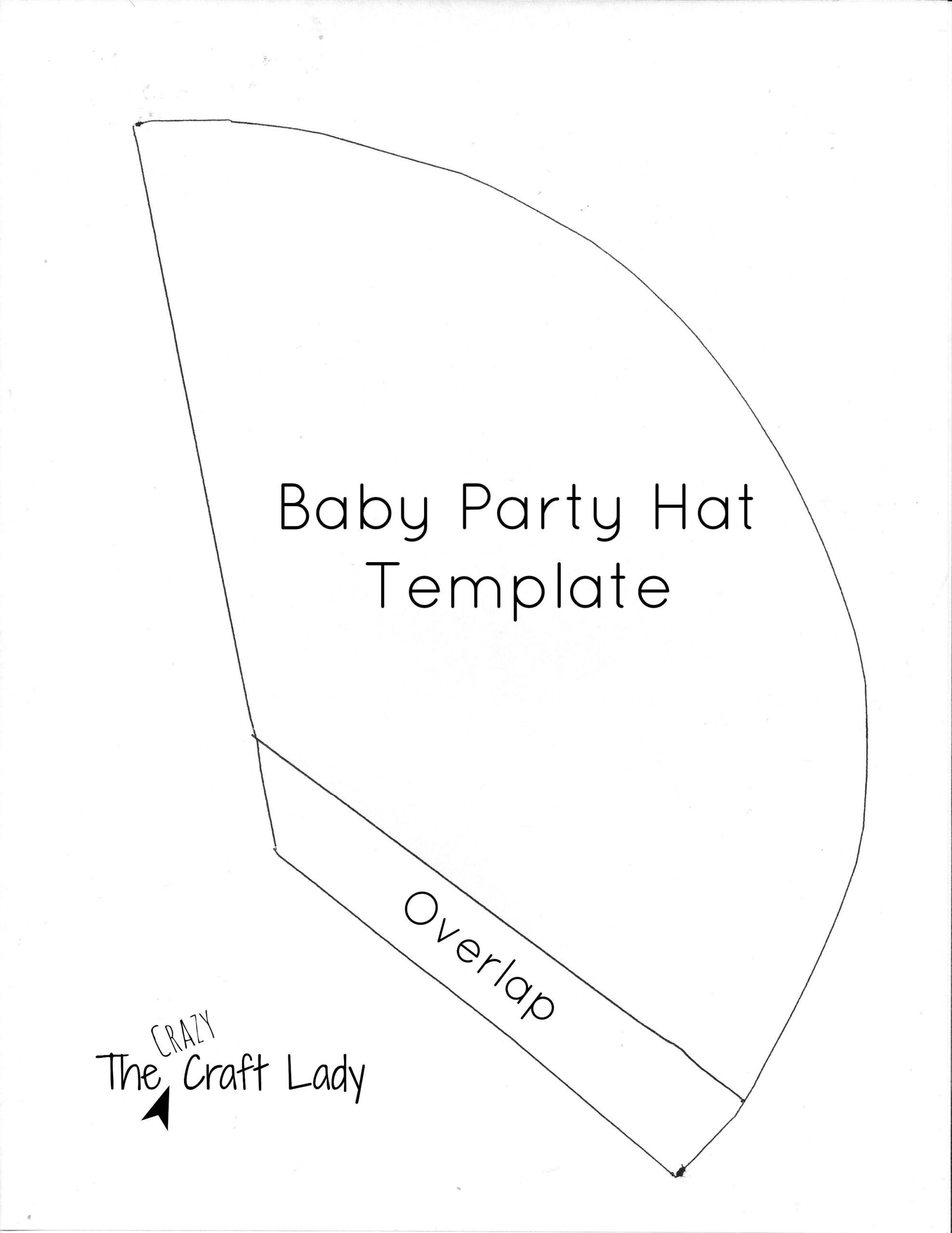 Baby Party Hats And Free Printable Template - The Crazy Craft Lady pertaining to Birthday Hat Printable Patterns