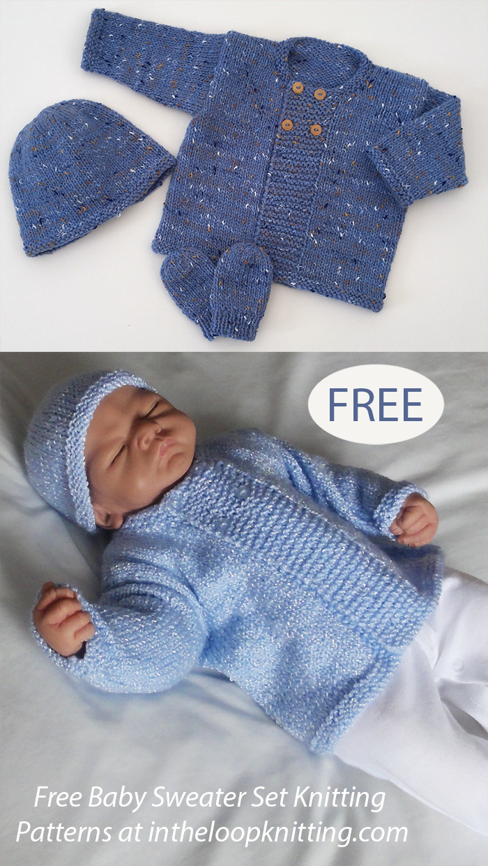 Baby Sweater Layette Set Knitting Patterns - In The Loop Knitting in Free Printable Baby Boy Knitting Patterns