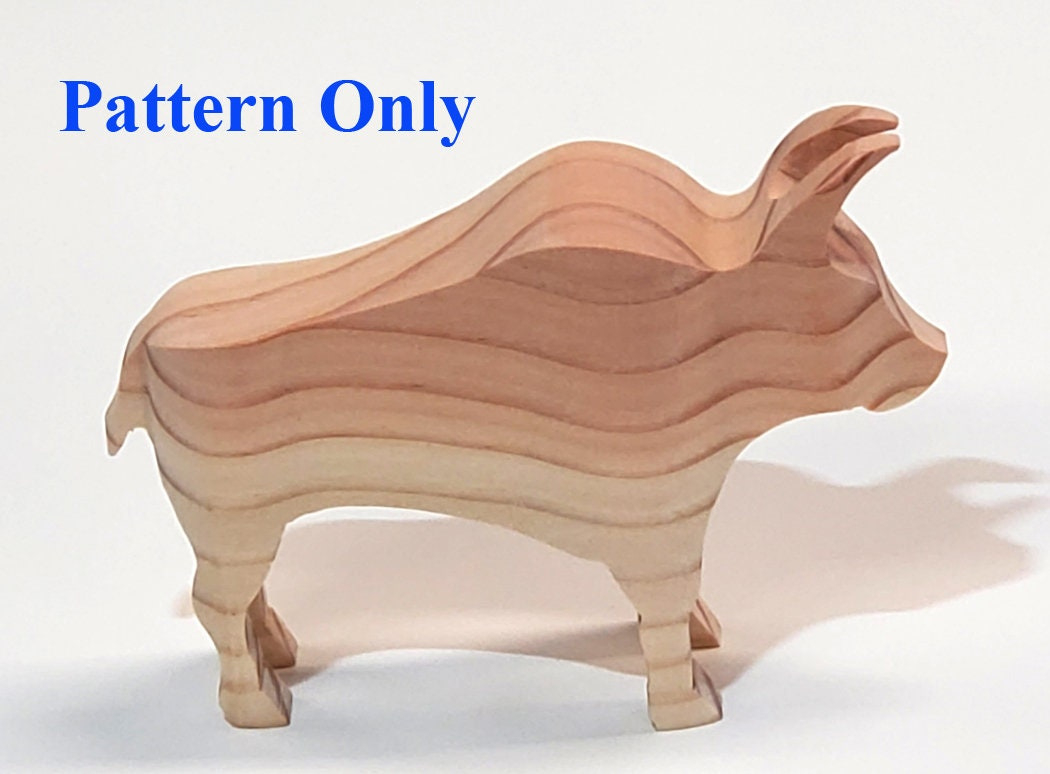 Band Saw / Scroll Saw Bull Pattern - Etsy intended for Printable Band Saw Animal Patterns