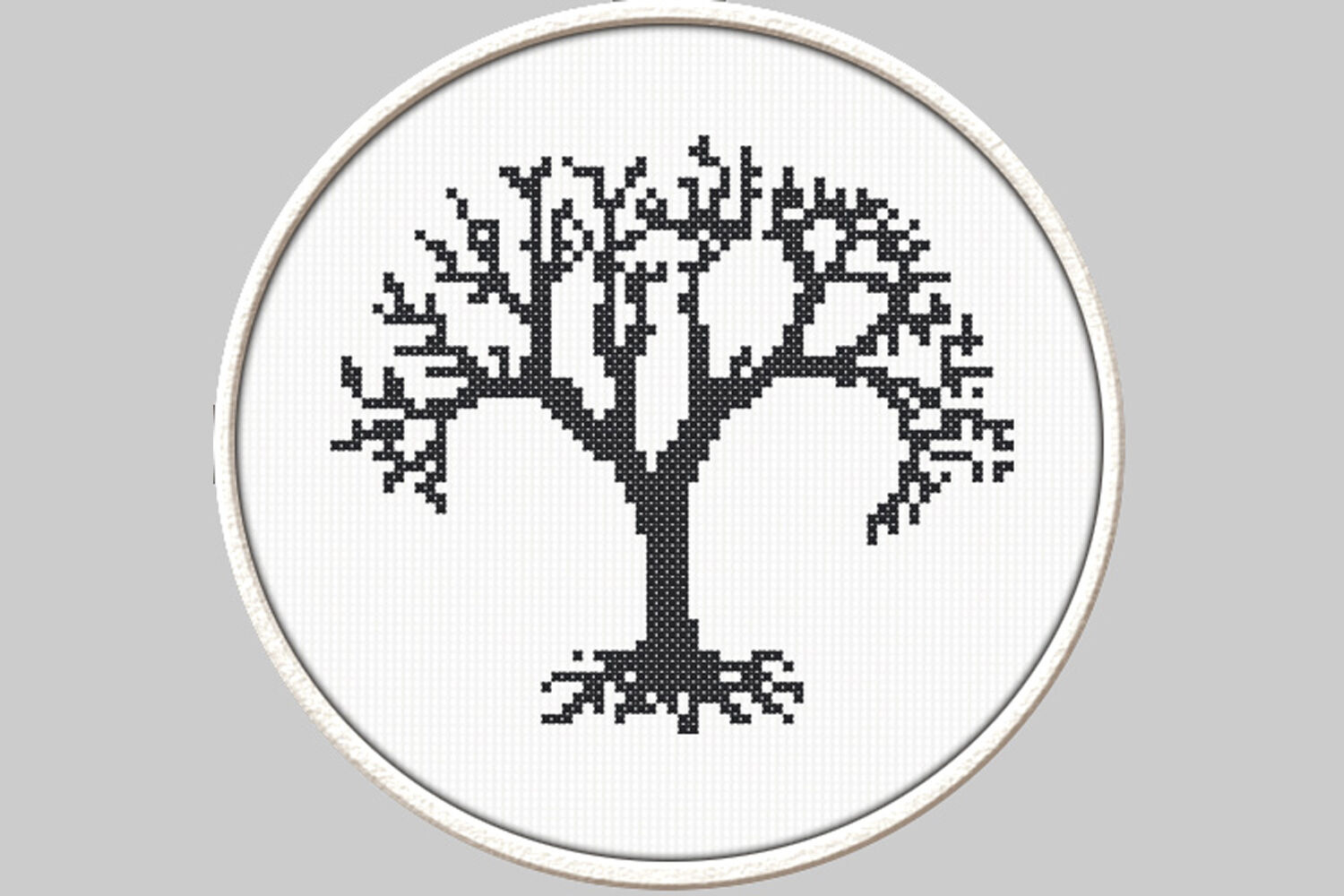 Bare Tree - Pdf Downloadable Printable Cross Stitch Pattern within Free Printable Black and White Cross Stitch Patterns