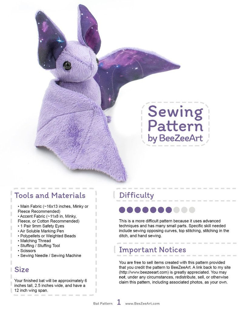 Bat Plush Pattern Free Top intended for Free Printable Bat Sewing Pattern