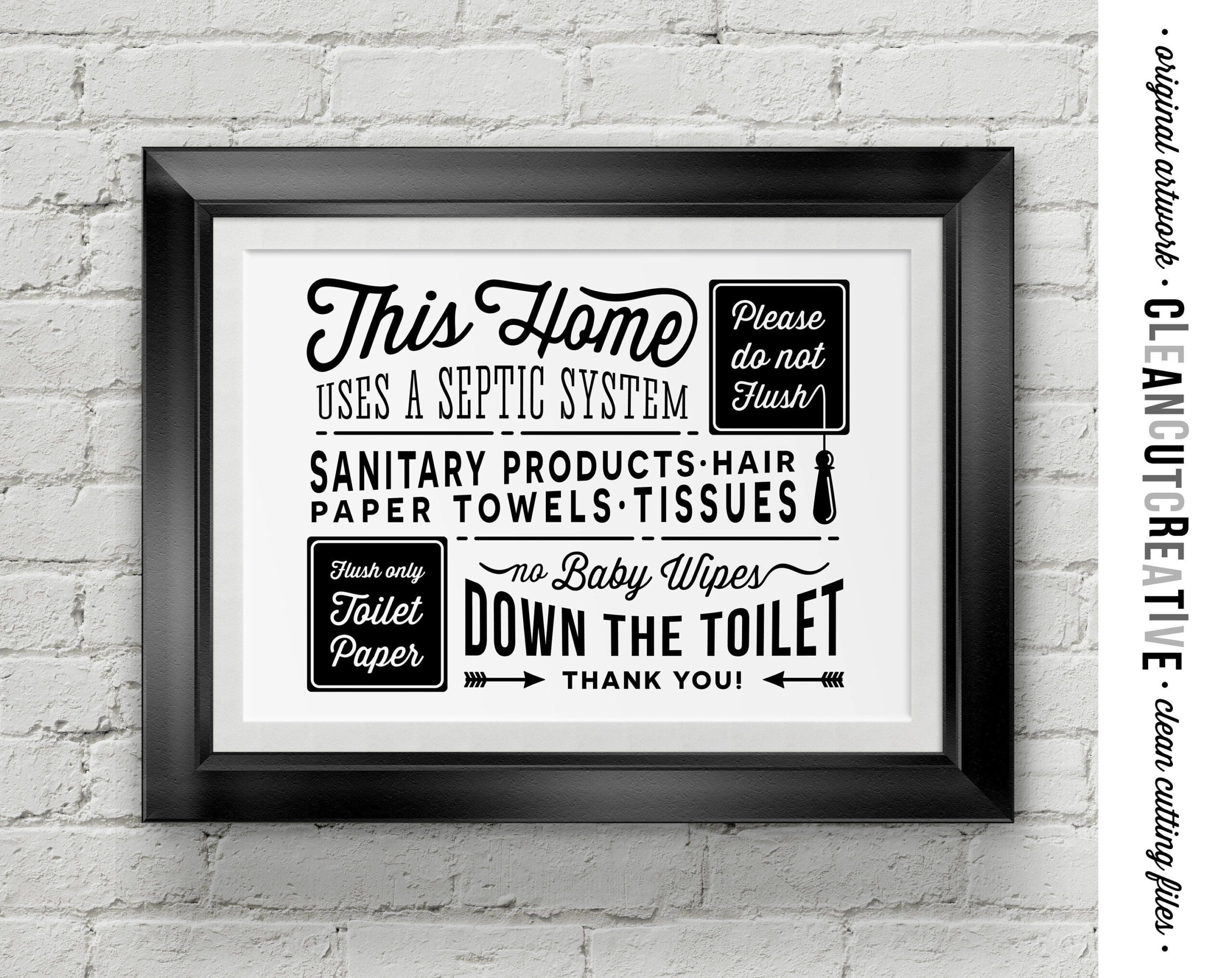 Bathroom Sign Septic System - Do Not Flush Toilet Sign - Pdf Jpg for Free Printable Septic Signs