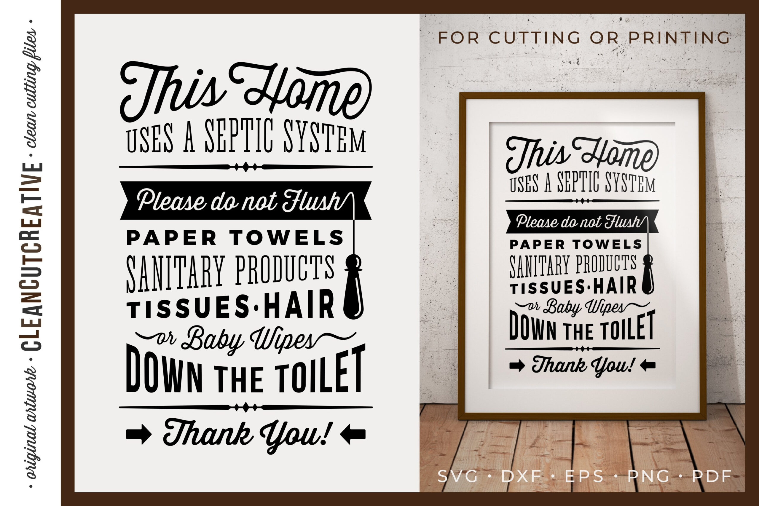 Bathroom Sign Septic System For Cutting Or Printing Svg Pdf inside Free Printable Septic Signs