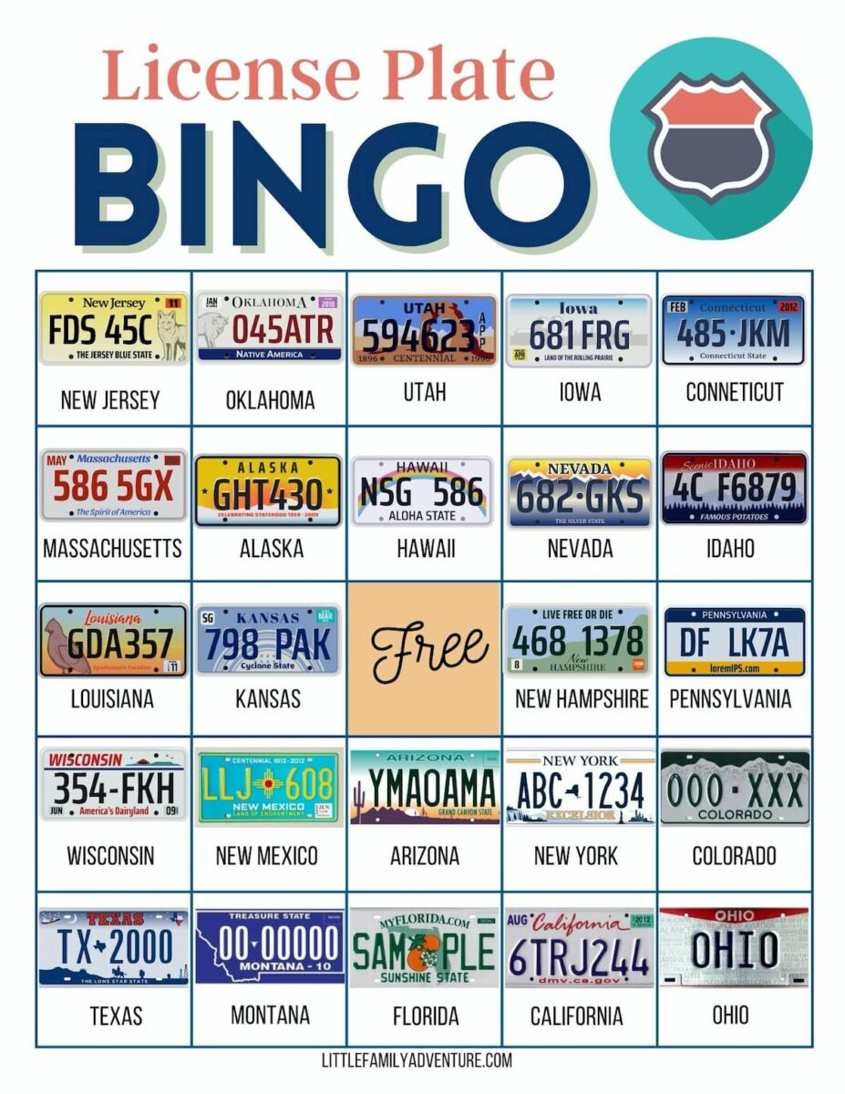 Before Your Next Road Trip, Download These Free Car Bingo pertaining to Free Printable License Plate Bingo