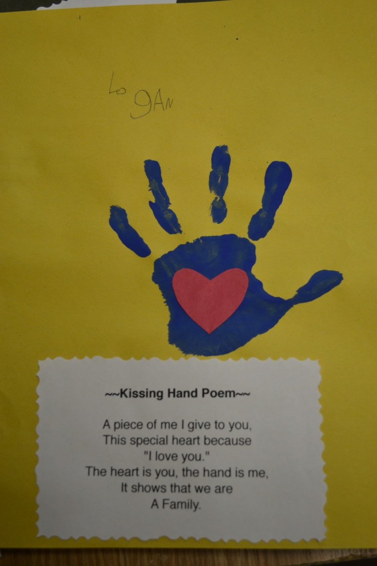 Beginning Of The Yearkissing Hand within Free Kissing Hand Poem Printable