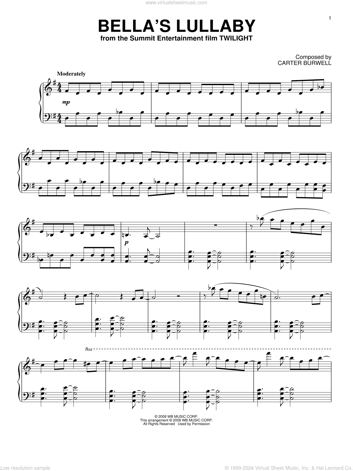 Bella&amp;#039;S Lullaby Sheet Music (Intermediate) For Piano Solo (Pdf) within Bellas Lullaby Piano Sheet Music Free Printable