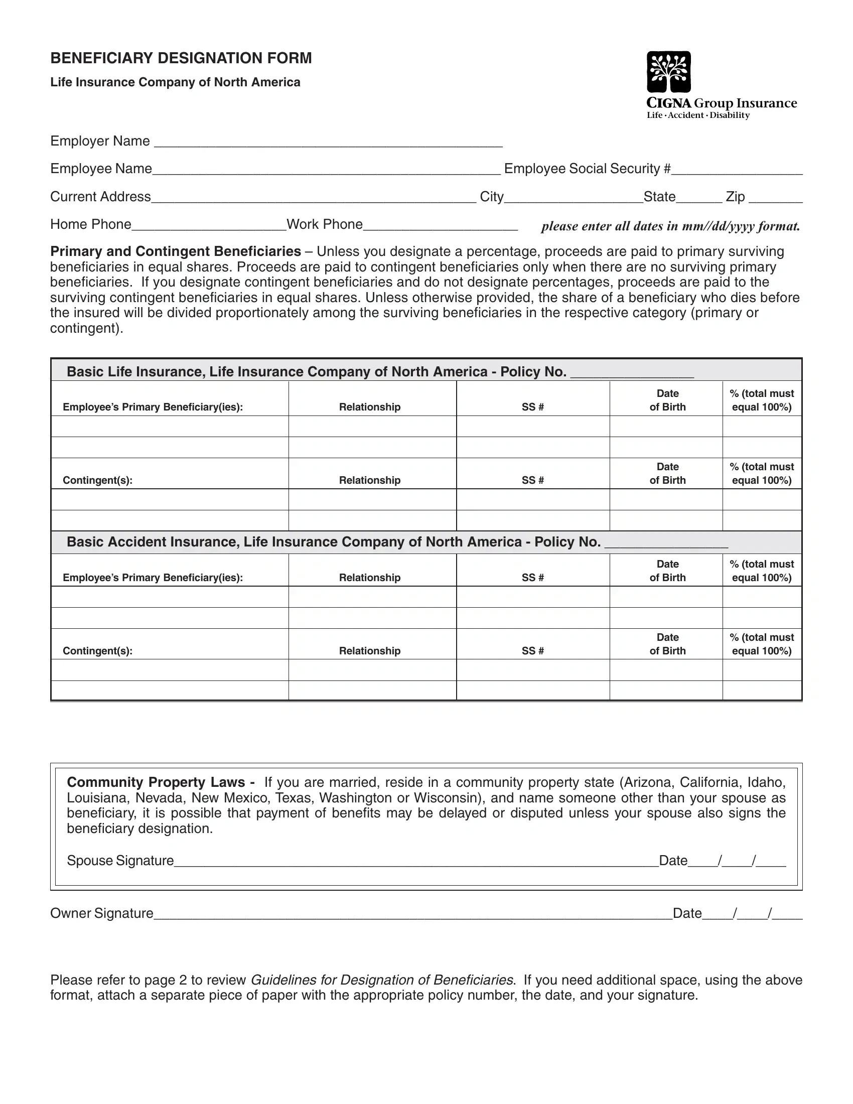 Beneficiary Form Template ≡ Fill Out Printable Pdf Forms Online intended for Free Beneficiary Form Template