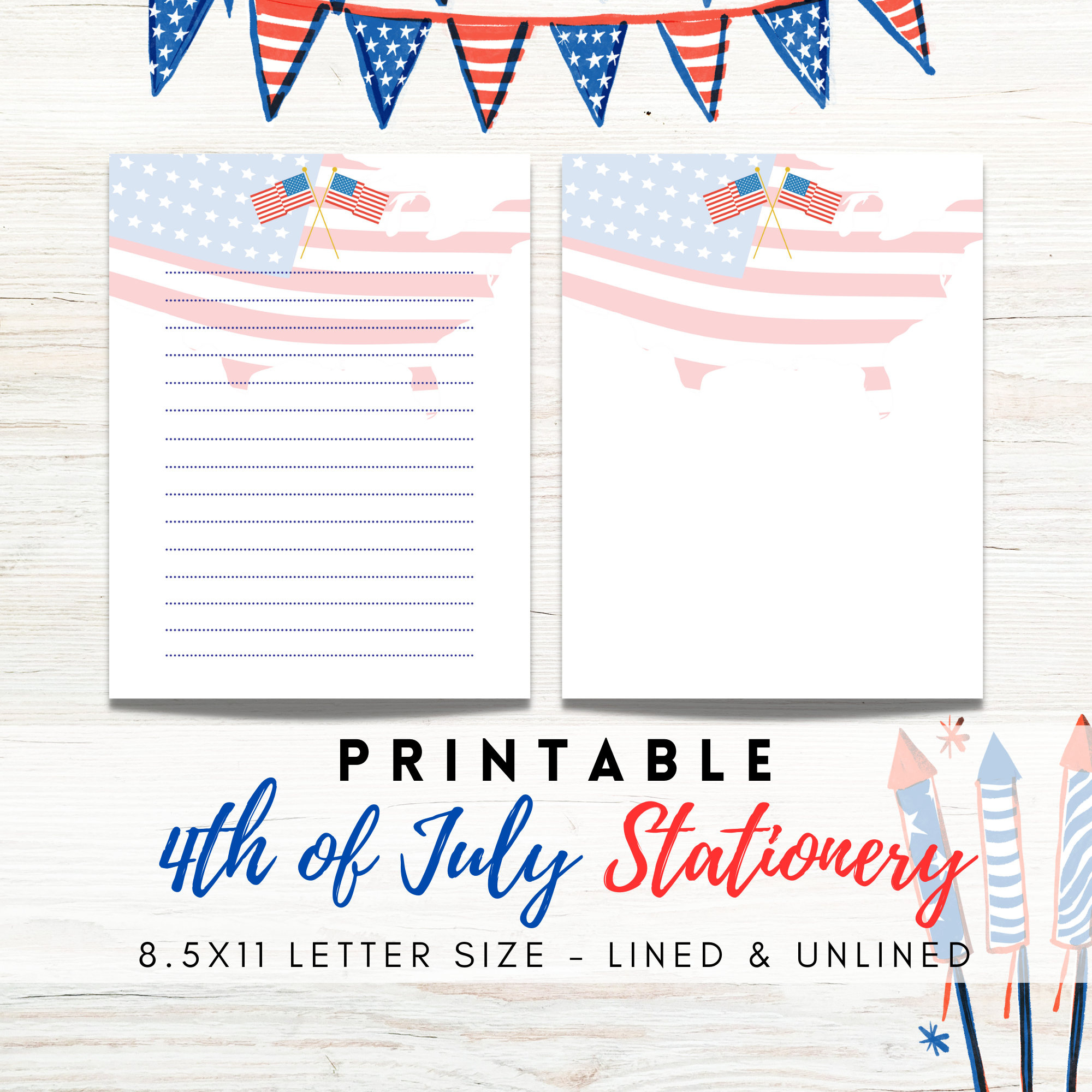 Best Value 4Th Of July Printable Stationery -Instant Download with Free Printable 4th of July Stationary