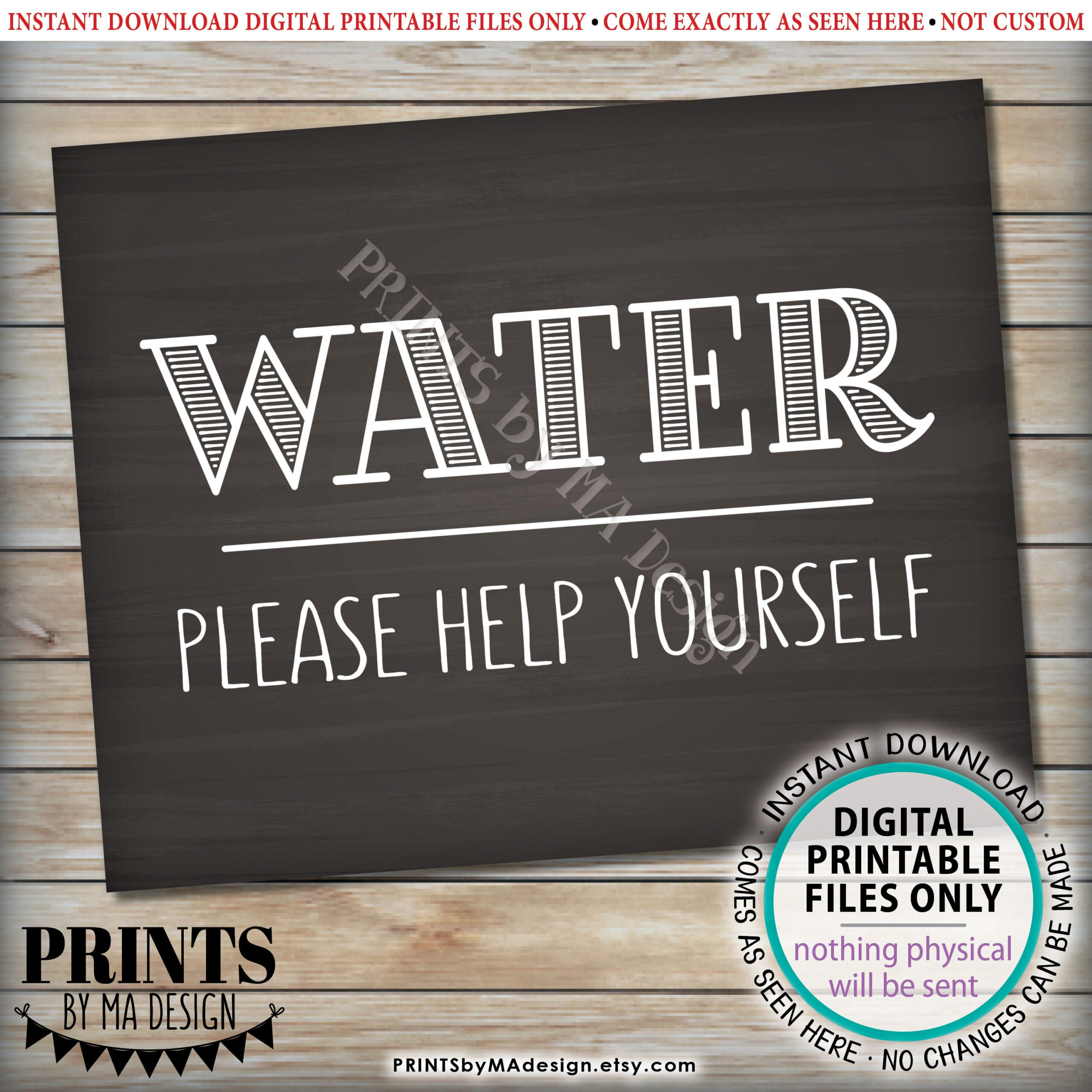 Beverage Signs, Please Help Yourself To Water, Soda, Beer, Wine regarding Free Printable Non Potable Water Signs