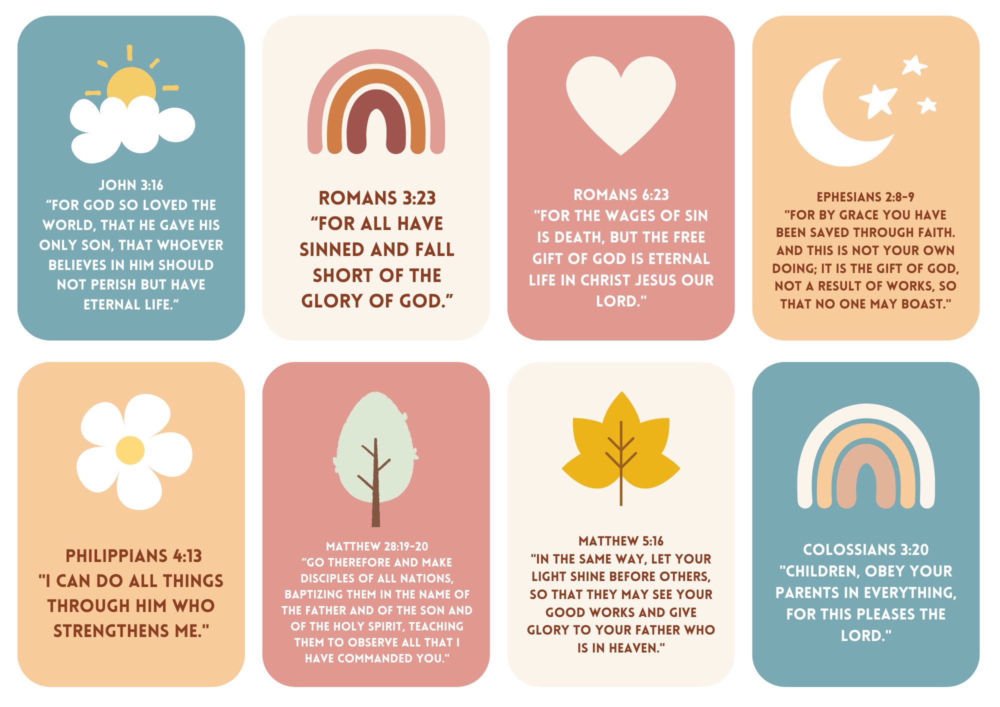Bible Memory Verses For Kids intended for Free Printable Esv Bible
