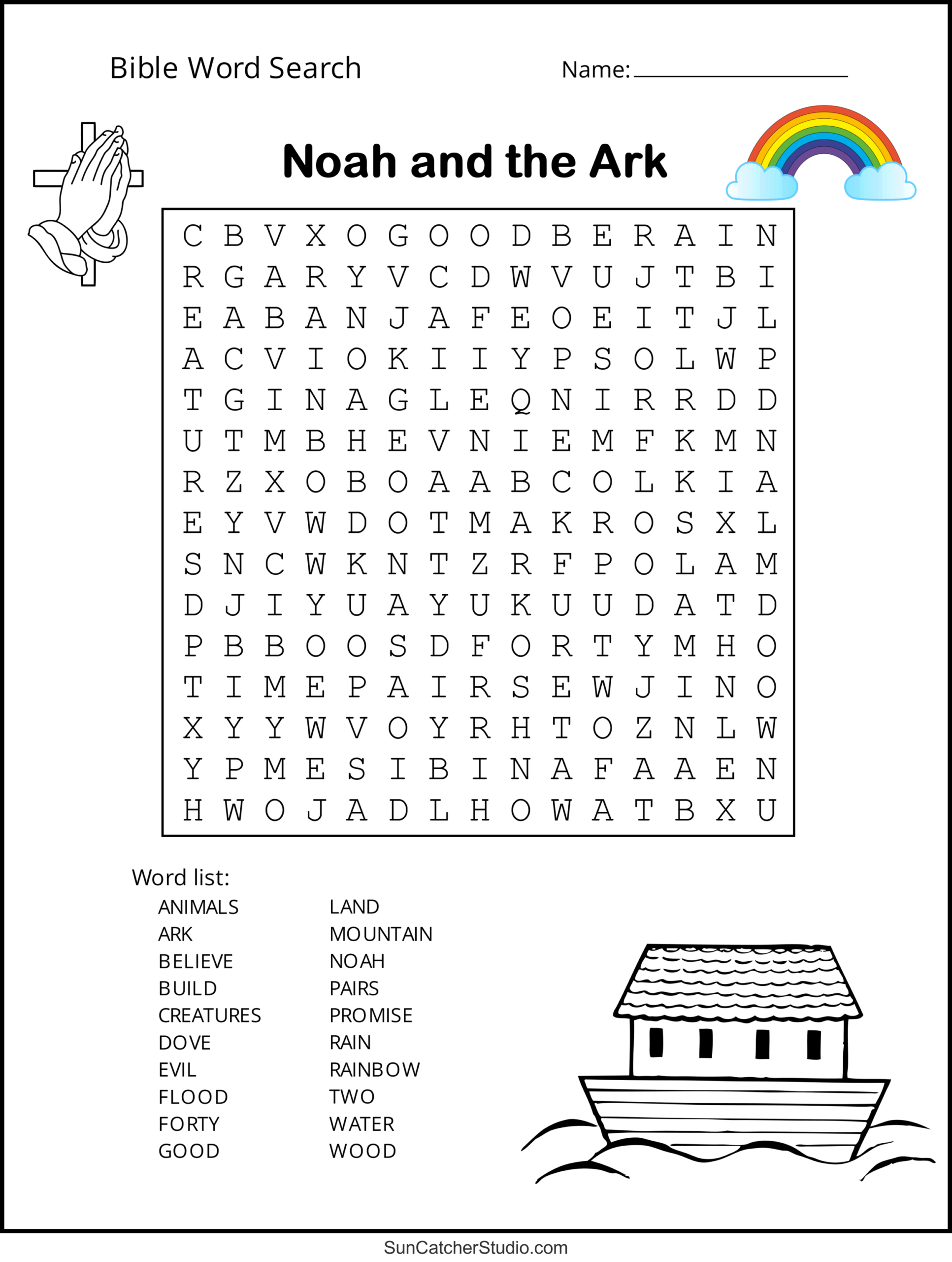 Bible Word Search (Free Printable Christian Puzzles) – Free for Free Printable Bible Word Games