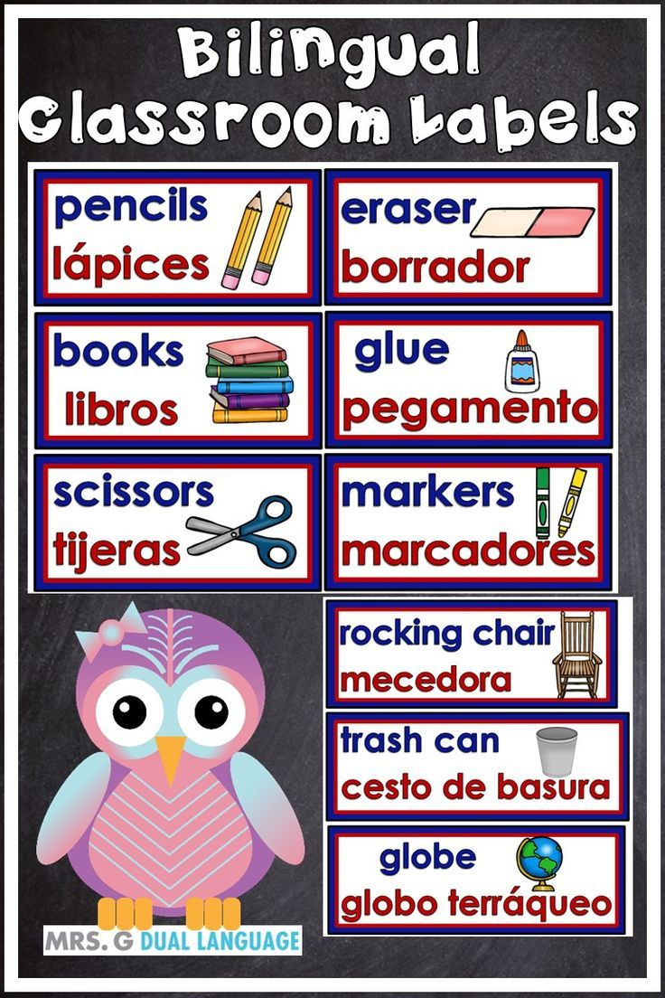 Bilingual Classroom Labels English And Spanish With Pictures Dual inside Free Printable Spanish Classroom Labels