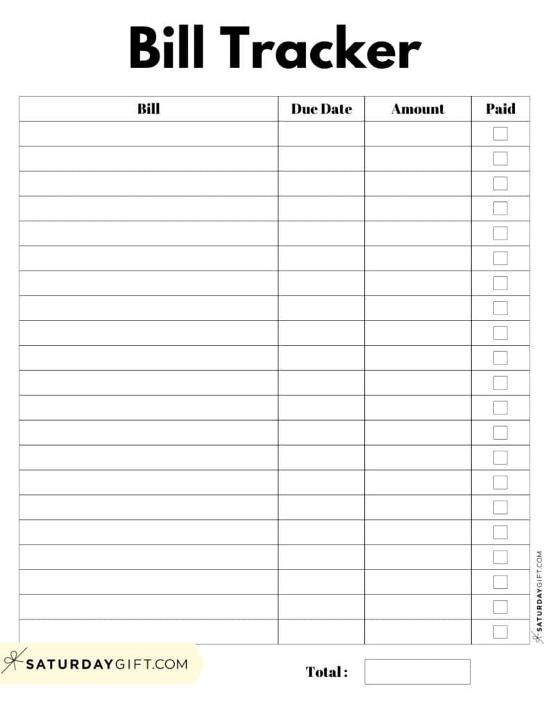 Bill Organizer Template - 39 Cute &amp;amp; Free Printable Bill Trackers within Free Bill Printables