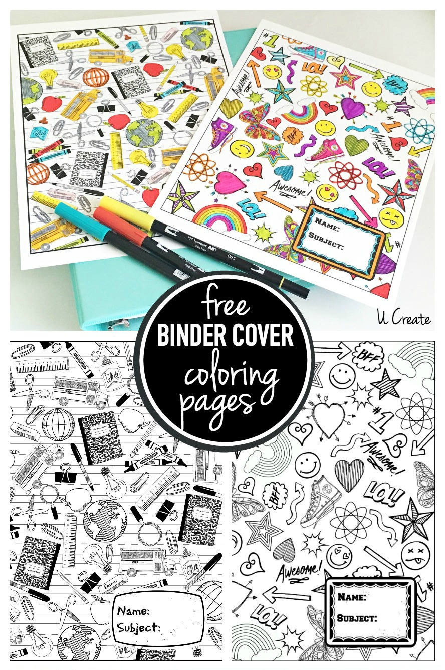 Binder Cover Coloring Pages for Free Printable Binder Covers to Color