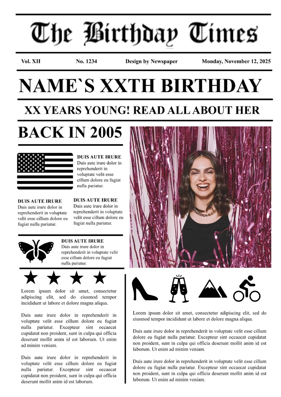 Birthday Newspaper Template | Compatible With Google Docs regarding Free Birthday Newspaper Template