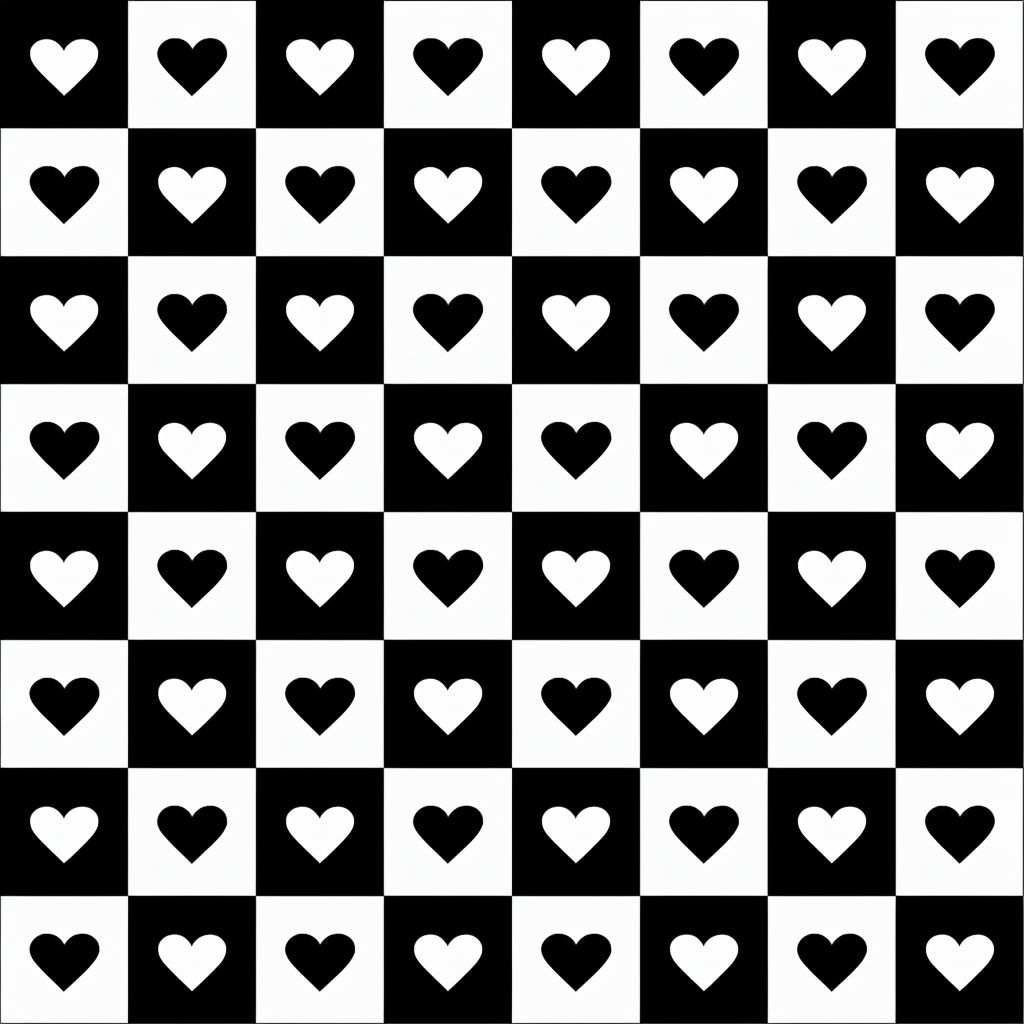Black And White Heart Shapes Checkerboard Pattern Design Seamless regarding 6X6 Printable Heart Pattern