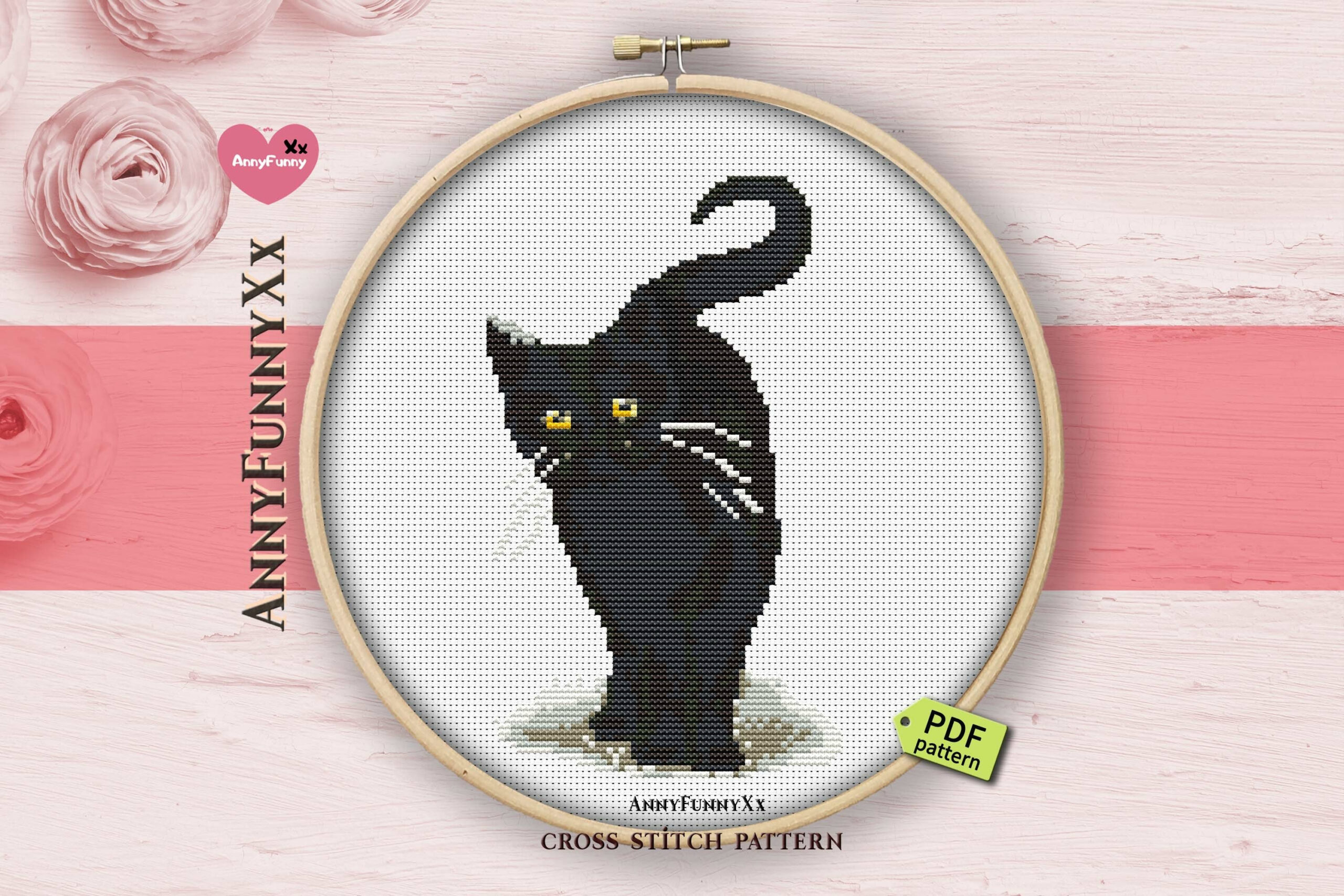 Black Cat Cross Stitch Pattern Pdf, Xstitch Silhouettes Cats pertaining to Free Printable Cat Cross Stitch Patterns