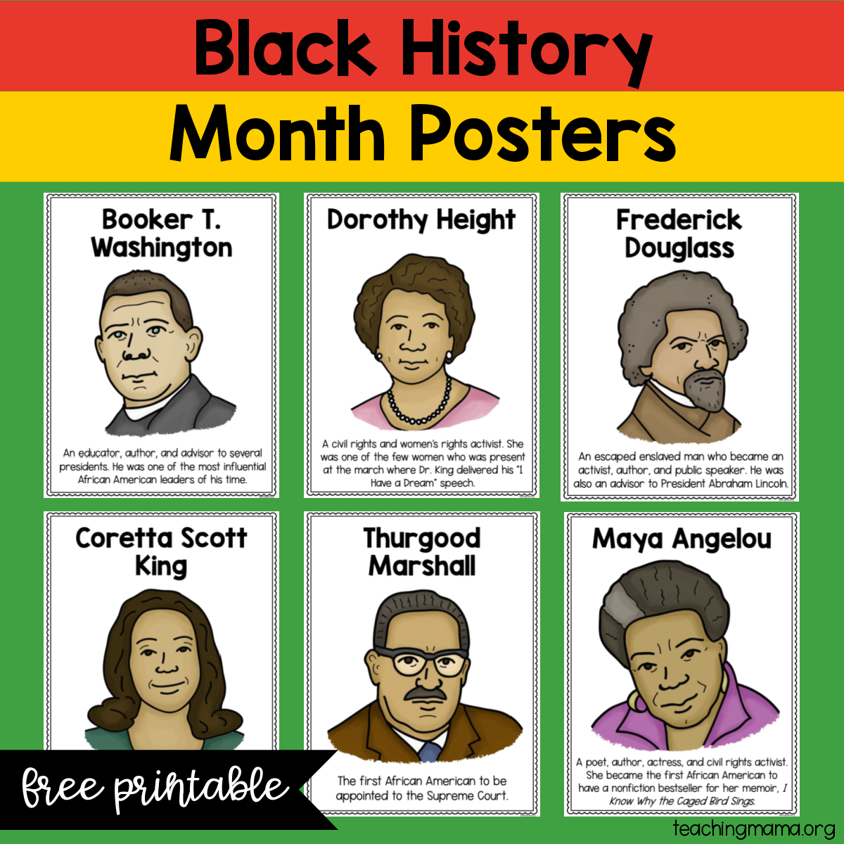 Black History Month Posters - Free Printable - Teaching Mama pertaining to Black History Month Activities Free Printables
