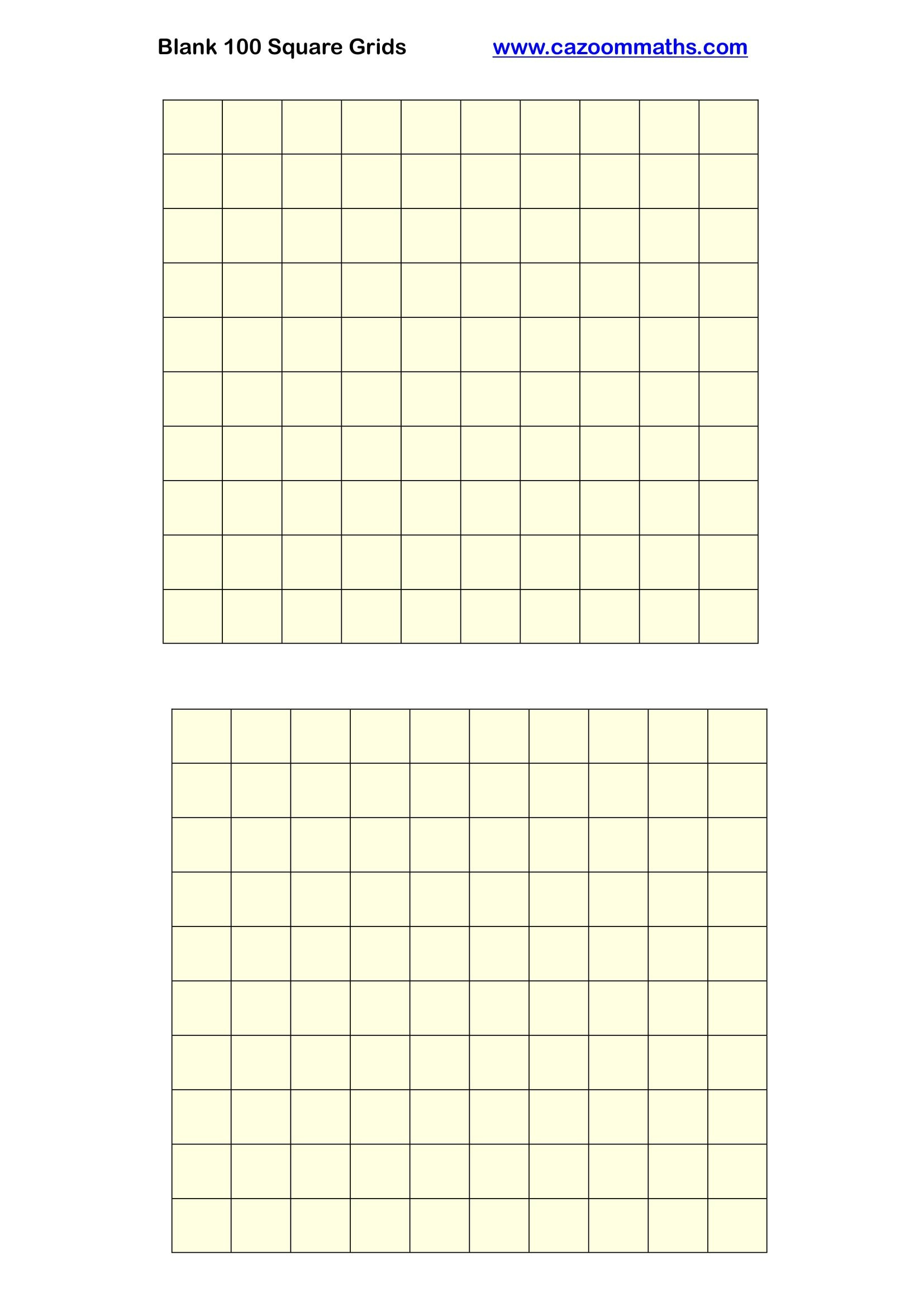 Blank 100 Square Grid | Free Teaching Resources within 100 Square Printable Free