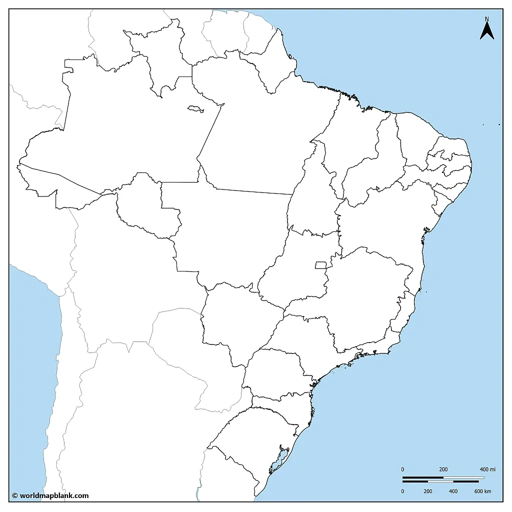 Blank Map Of Brazil – Outline Map Of Brazil [Pdf] pertaining to Free Printable Map Of Brazil