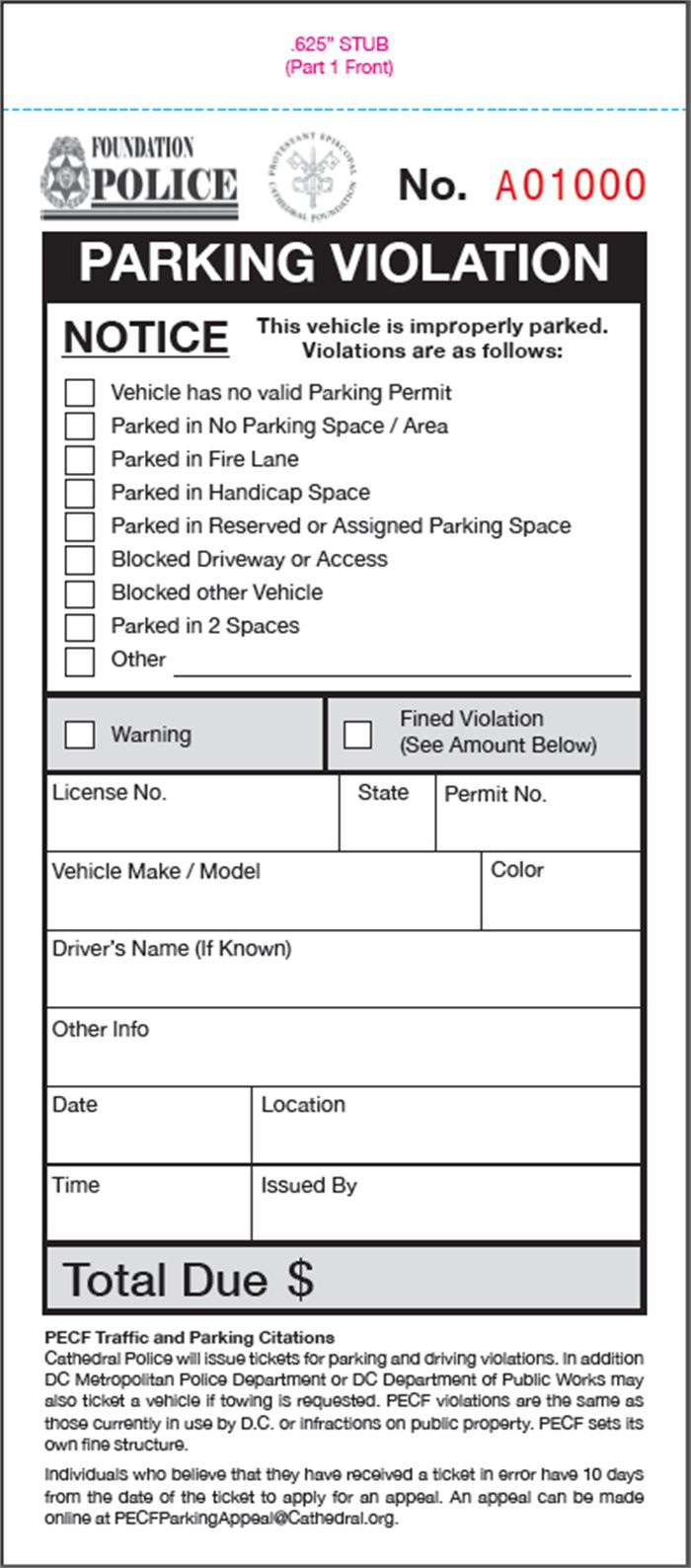 Blank Parking Ticket Template with Fake Parking Ticket Printable Free