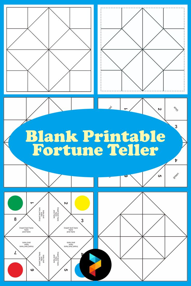 Blank Printable Fortune Teller with Paper Fortune Teller Template Editable Free