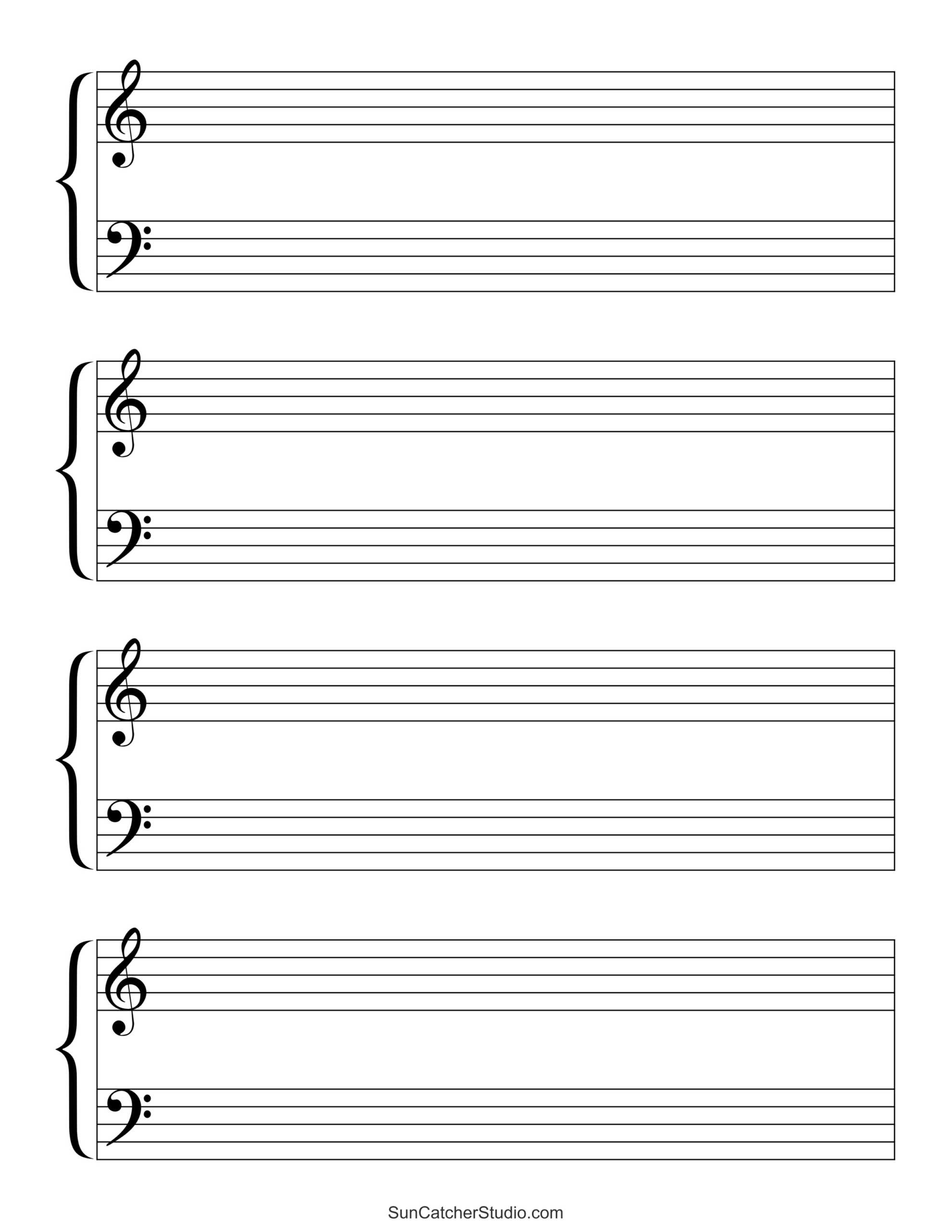 Blank Sheet Music (Free Printable Staff Paper) – Free Printables within Free Printable Music Staff Paper